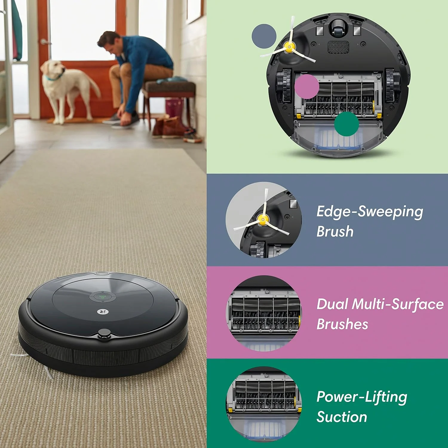 جاروبرقی رباتیک iRobot Roomba 692 - اتصال Wi-Fi، پیشنهادات تمیز کردن شخصیسازیشده، سازگار با الکسا، مناسب برای موی حیوانات خانگی، فرش، کف سخت، شارژ خودکار جاروبرقی رباتیک iRobot Roomba 692 - اتصال Wi-Fi، پیشنهادات تمیز کردن شخصیسازیشده، سازگار با الکسا، مناسب برای موی حیوانات خانگی، فرش، کف سخت، شارژ خودکار