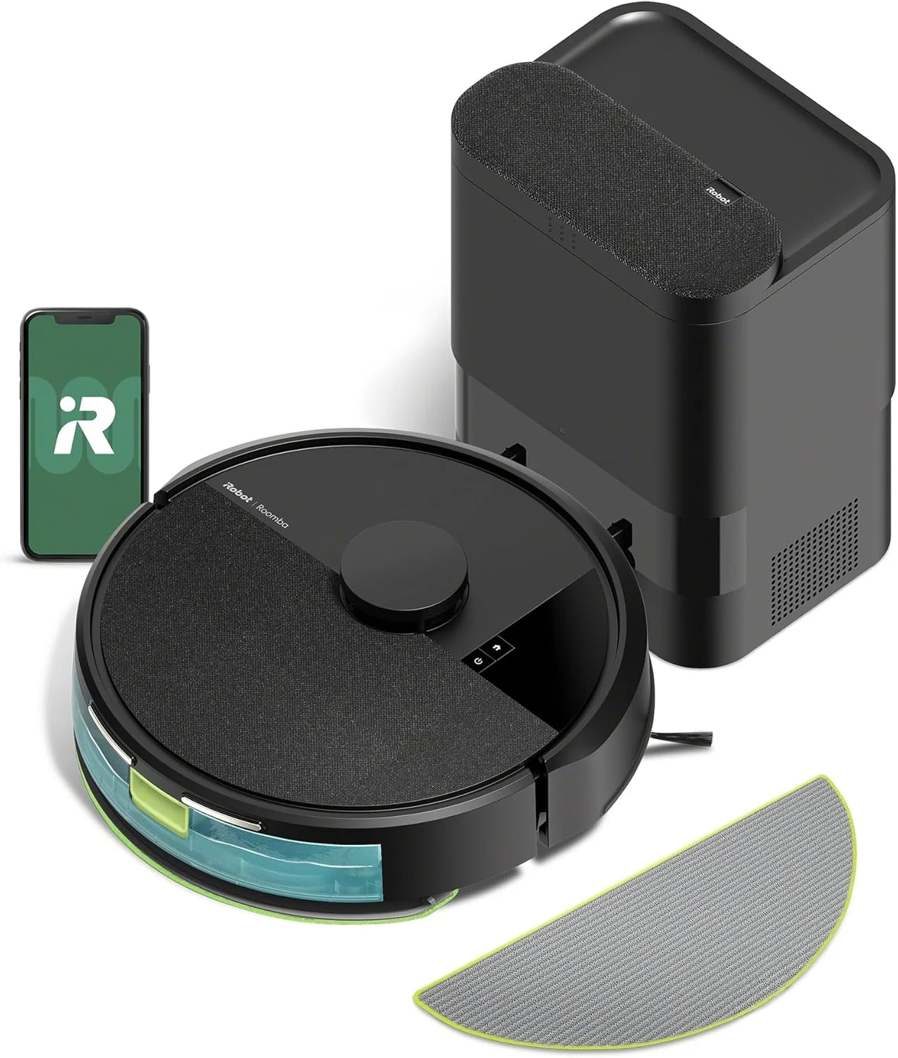 جاروبرقی رباتیک و تی شوی iRobot Roomba 105 Combo به همراه داک تخلیه خودکار - تخلیه خودکار تا 75 روز، مکش قدرتمند، مسیریابی LiDAR، حالت های تمیز کردن چندگانه، اجتناب از تی کشیدن فرش، دود