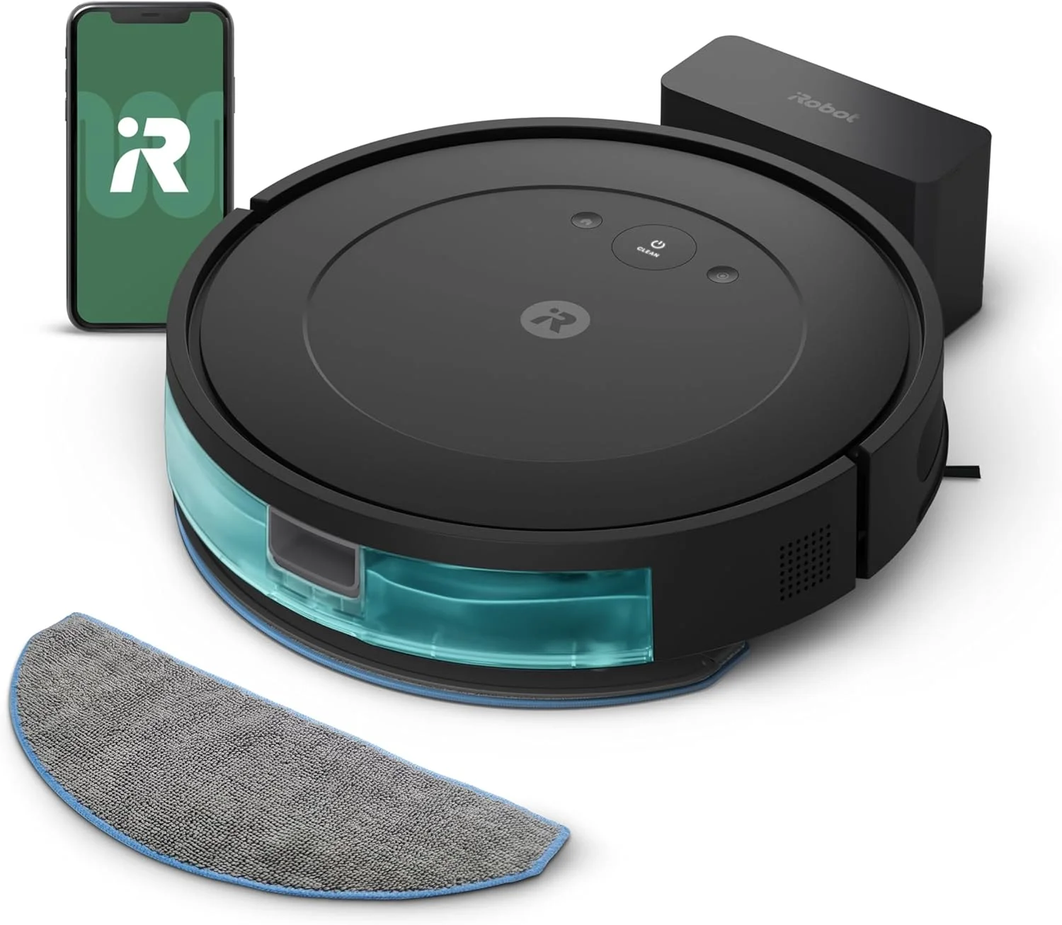 جاروبرقی رباتیک و تی شوی iRobot Roomba مدل کمبو (Y0140) - جاروبرقی و تی، استفاده آسان، مکش قوی، تمیز کردن سطوح مختلف، مسیریابی هوشمند و تمیز کردن منظم، شارژ خودکار، کار با الکسا