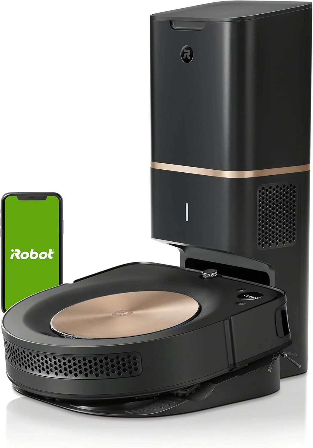 جاروبرقی رباتیک Irobot Roomba S9+ (9550) با تخلیه خودکار زباله - تخلیه خودکار، اتصال Wi-Fi، نقشه برداری هوشمند، مکش قدرتمند، گوشه ها و لبه ها، ایده آل برای موی حیوانات خانگی، مشکی