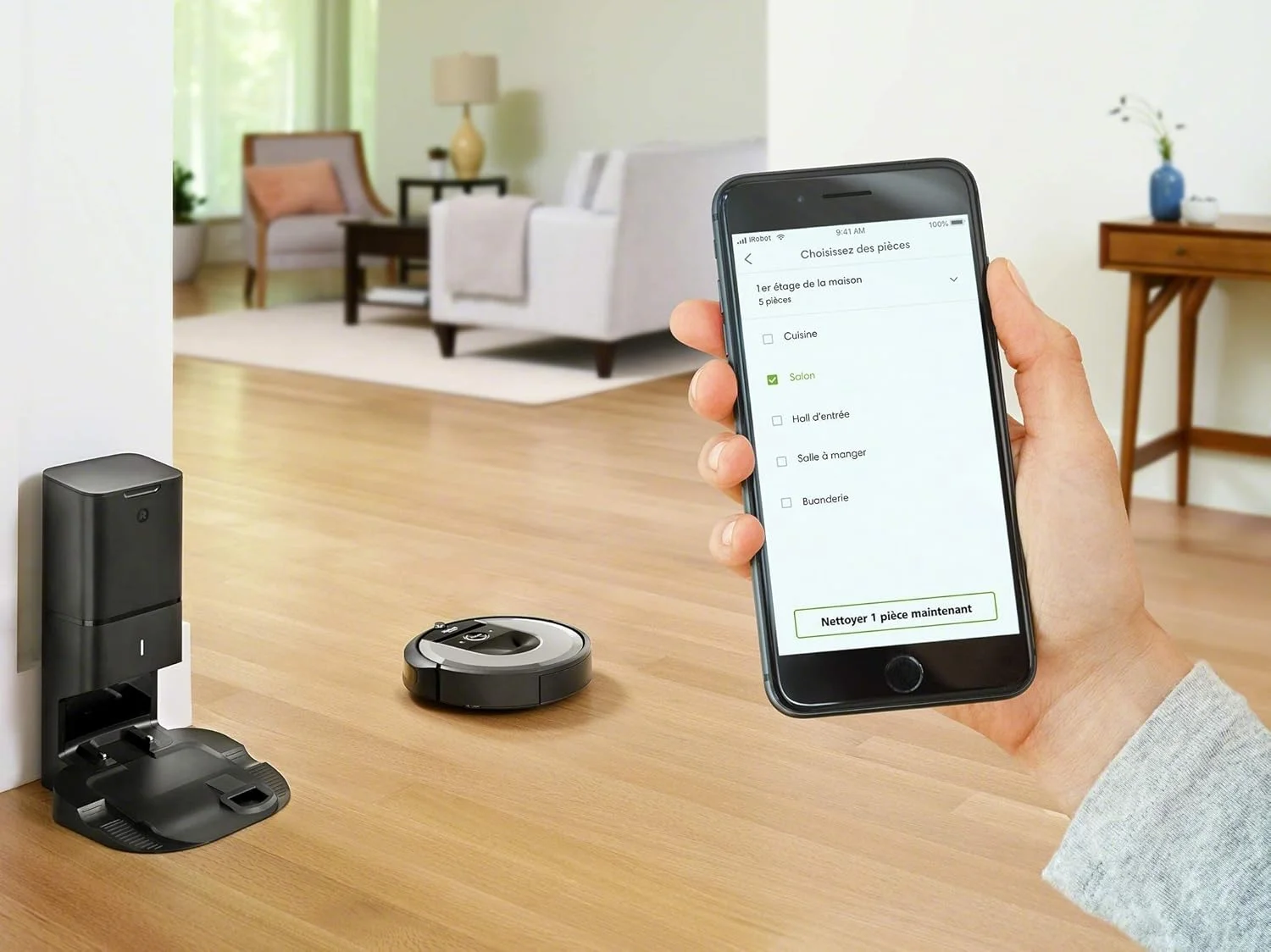 جاروبرقی رباتیک متصل به وای فای iRobot Roomba i7+ (i7558) با تخلیه خودکار زباله و مکش قوی - ایده آل برای حیوانات خانگی - نقشه برداری از خانه شما - برنامه هوشمند خانه جاروبرقی رباتیک متصل به وای فای iRobot Roomba i7+ (i7558) با تخلیه خودکار زباله و مکش قوی - ایده آل برای حیوانات خانگی - نقشه برداری از خانه شما - برنامه هوشمند خانه