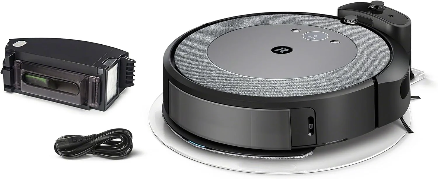 جاروبرقی رباتیک و تی شوی 2 در 1 iRobot Roomba Combo i5 (i5172)، اتصال WiFi - 2 برس لاستیکی - نقشه برداری، حافظه و انطباق با خانه - سازگار با دستیارهای صوتی جاروبرقی رباتیک و تی شوی 2 در 1 iRobot Roomba Combo i5 (i5172)، اتصال WiFi - 2 برس لاستیکی - نقشه برداری، حافظه و انطباق با خانه - سازگار با دستیارهای صوتی