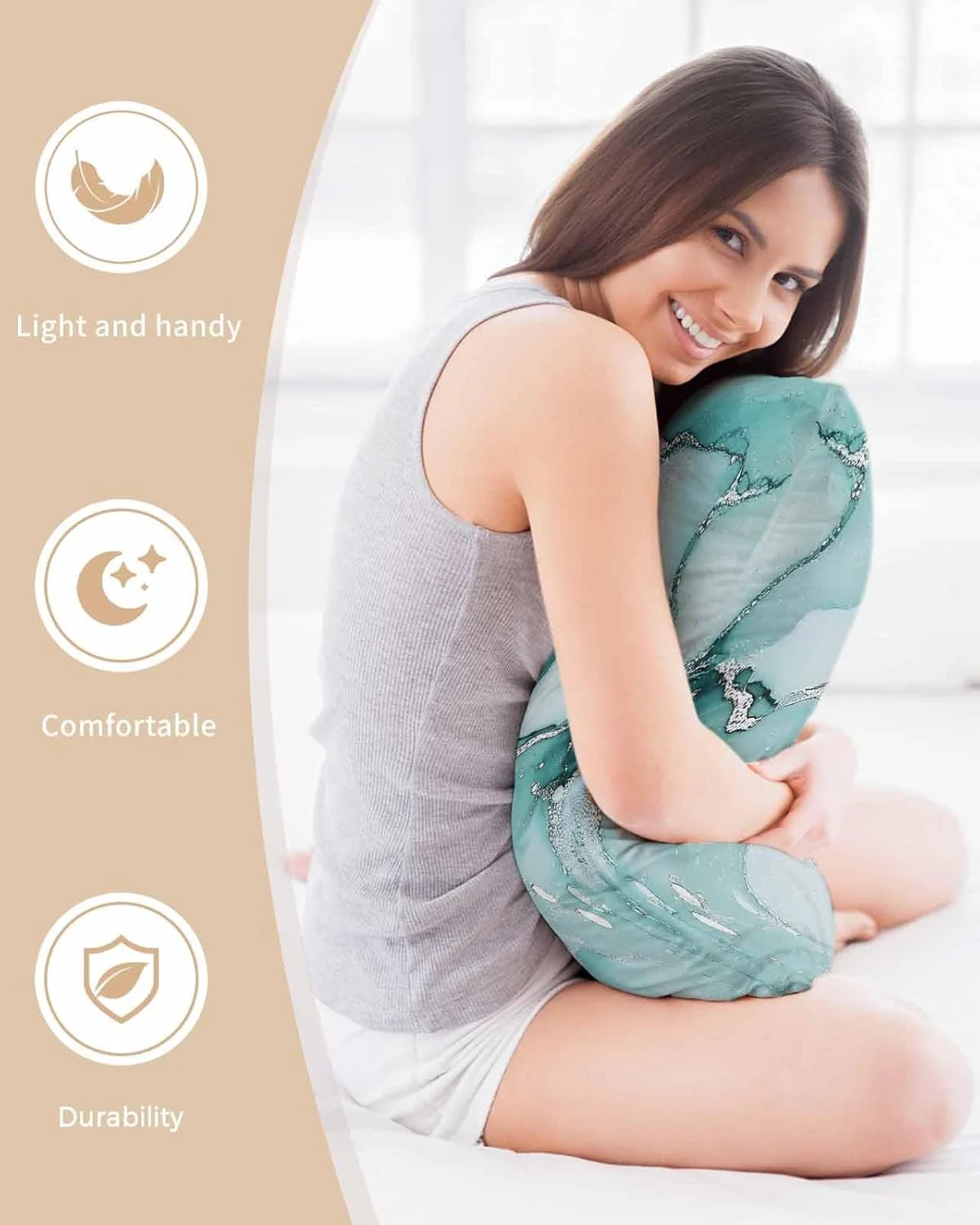 روبالشتی ساتن طرح مرمر فیروزه ای برای مو و پوست، طرح های مدرن و وینتیج، بسته 2 عددی با زیپ، بسیار نرم و خنک، مشابه روکش های ابریشمی، سایز 50x75 سانتی متر