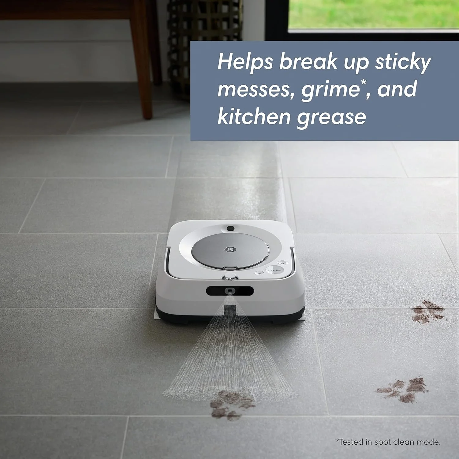 ربات طی کش iRobot Braava Jet M6 (6110) - اتصال Wi-Fi، اسپری دقیق جت، نقشه برداری هوشمند، کار با الکسا، ایده آل برای اتاق های متعدد، شارژ و ادامه کار، سفید ربات طی کش iRobot Braava Jet M6 (6110) - اتصال Wi-Fi، اسپری دقیق جت، نقشه برداری هوشمند، کار با الکسا، ایده آل برای اتاق های متعدد، شارژ و ادامه کار، سفید