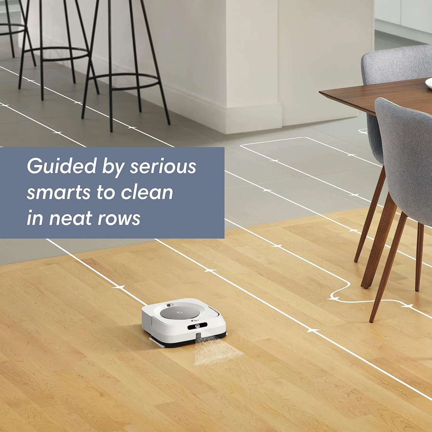 ربات طی کش iRobot Braava Jet M6 (6110) - اتصال Wi-Fi، اسپری دقیق جت، نقشه برداری هوشمند، کار با الکسا، ایده آل برای اتاق های متعدد، شارژ و ادامه کار، سفید ربات طی کش iRobot Braava Jet M6 (6110) - اتصال Wi-Fi، اسپری دقیق جت، نقشه برداری هوشمند، کار با الکسا، ایده آل برای اتاق های متعدد، شارژ و ادامه کار، سفید