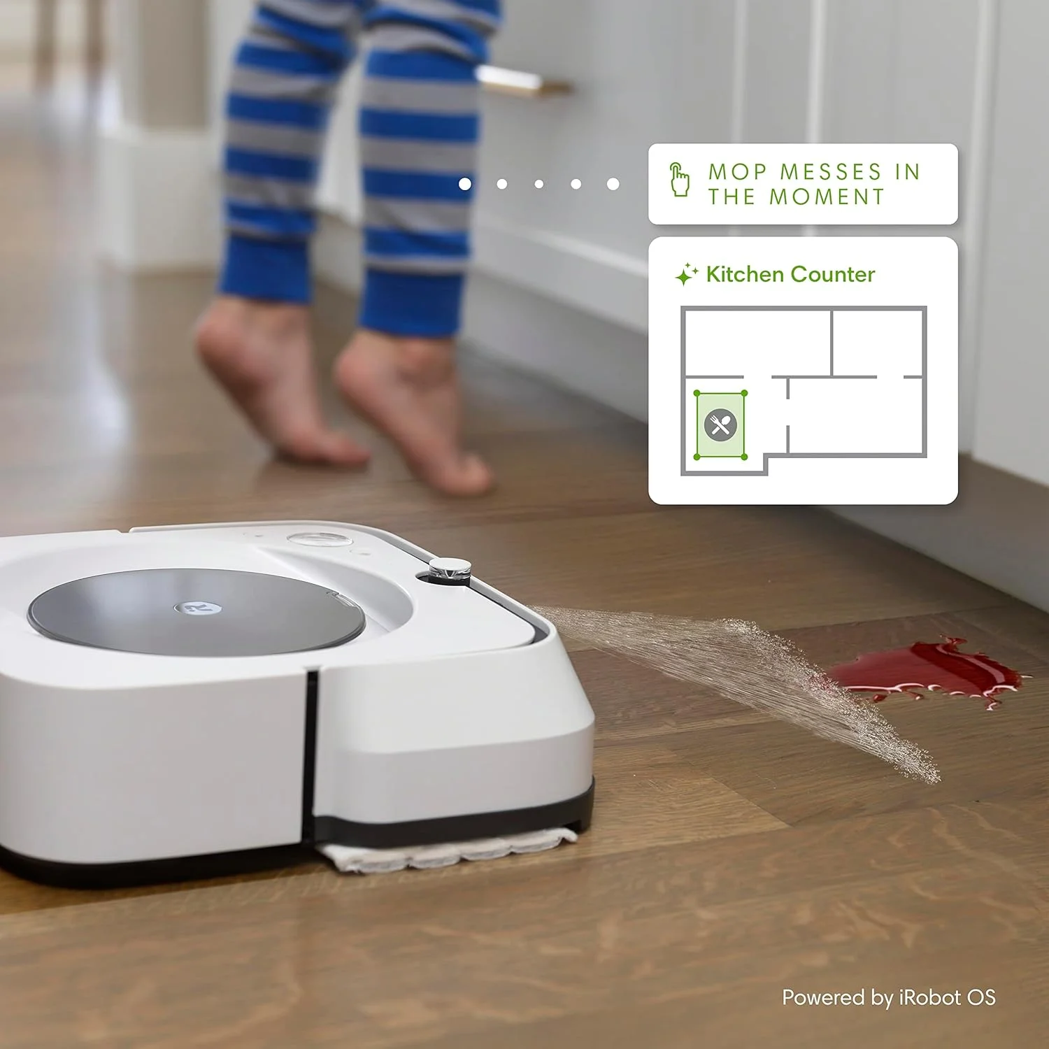 ربات طی کش iRobot Braava Jet M6 (6110) - اتصال Wi-Fi، اسپری دقیق جت، نقشه برداری هوشمند، کار با الکسا، ایده آل برای اتاق های متعدد، شارژ و ادامه کار، سفید ربات طی کش iRobot Braava Jet M6 (6110) - اتصال Wi-Fi، اسپری دقیق جت، نقشه برداری هوشمند، کار با الکسا، ایده آل برای اتاق های متعدد، شارژ و ادامه کار، سفید