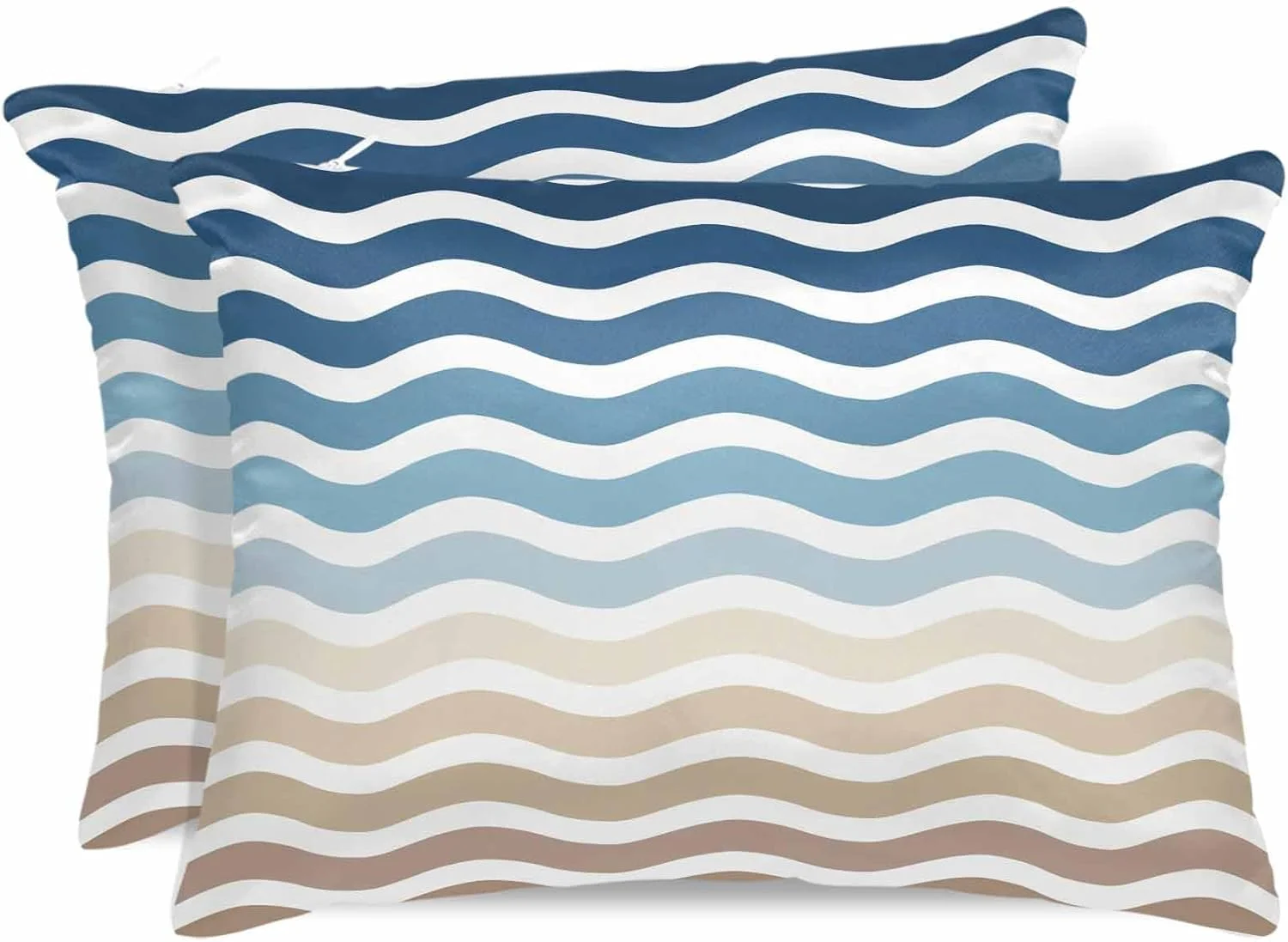 روبالشتی ساتن آبی قهوه ای گرادیان برای مو و پوست، روبالشتی طرح موج آب، بسته 2 عددی با زیپ، بسیار نرم و خنک شبیه روکش های ابریشمی، سایز 50x75 سانتی متر روبالشتی ساتن آبی قهوه ای گرادیان برای مو و پوست، روبالشتی طرح موج آب، بسته 2 عددی با زیپ، بسیار نرم و خنک شبیه روکش های ابریشمی، سایز 50x75 سانتی متر