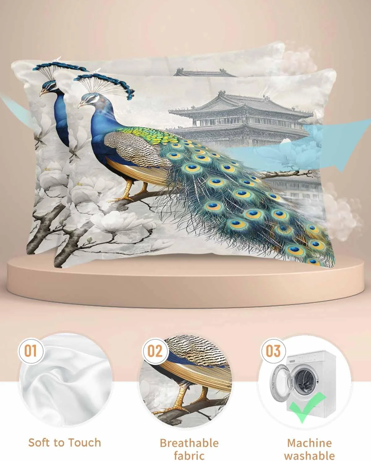 روبالشتی ساتن طاووسی برای مو و پوست، گل های قدیمی آبرنگی، سبک عتیقه، بسته 2 عددی روبالشتی با زیپ، فوق العاده نرم و خنک، مشابه روکش های ابریشمی، 50x90 سانتی متر روبالشتی ساتن طاووسی برای مو و پوست، گل های قدیمی آبرنگی، سبک عتیقه، بسته 2 عددی روبالشتی با زیپ، فوق العاده نرم و خنک، مشابه روکش های ابریشمی، 50x90 سانتی متر