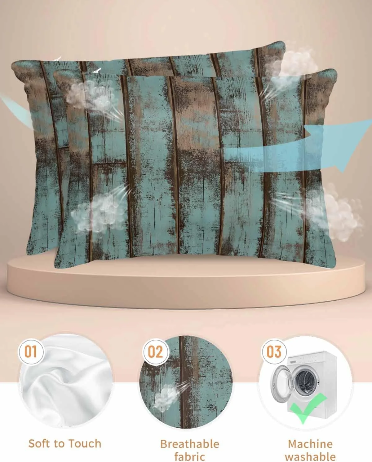 روبالشتی ساتن طرح چوب رترو برای مو و پوست، روبالشتی طرح در انبار قدیمی گرادیانی 2 عددی با زیپ، فوق العاده نرم و خنک شبیه روکش بالش ابریشمی، 50x75 سانتی متر روبالشتی ساتن طرح چوب رترو برای مو و پوست، روبالشتی طرح در انبار قدیمی گرادیانی 2 عددی با زیپ، فوق العاده نرم و خنک شبیه روکش بالش ابریشمی، 50x75 سانتی متر