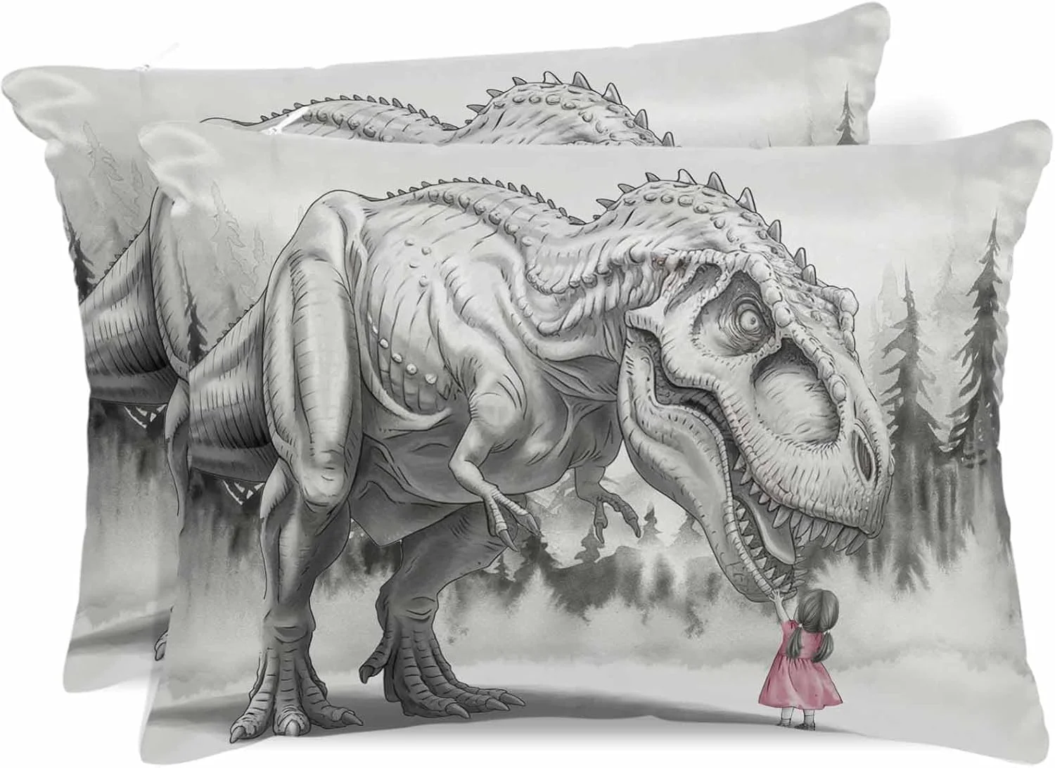 روبالشی ساتن طرح دایناسور انتزاعی برای مو و پوست، خاکستری رترو، حیوانات، دختر کوچک، روبالشی های وینتیج 2 عددی با زیپ، بسیار نرم و خنک کننده مشابه روکش های ابریشمی، 50x66 سانتی متر روبالشی ساتن طرح دایناسور انتزاعی برای مو و پوست، خاکستری رترو، حیوانات، دختر کوچک، روبالشی های وینتیج 2 عددی با زیپ، بسیار نرم و خنک کننده مشابه روکش های ابریشمی، 50x66 سانتی متر