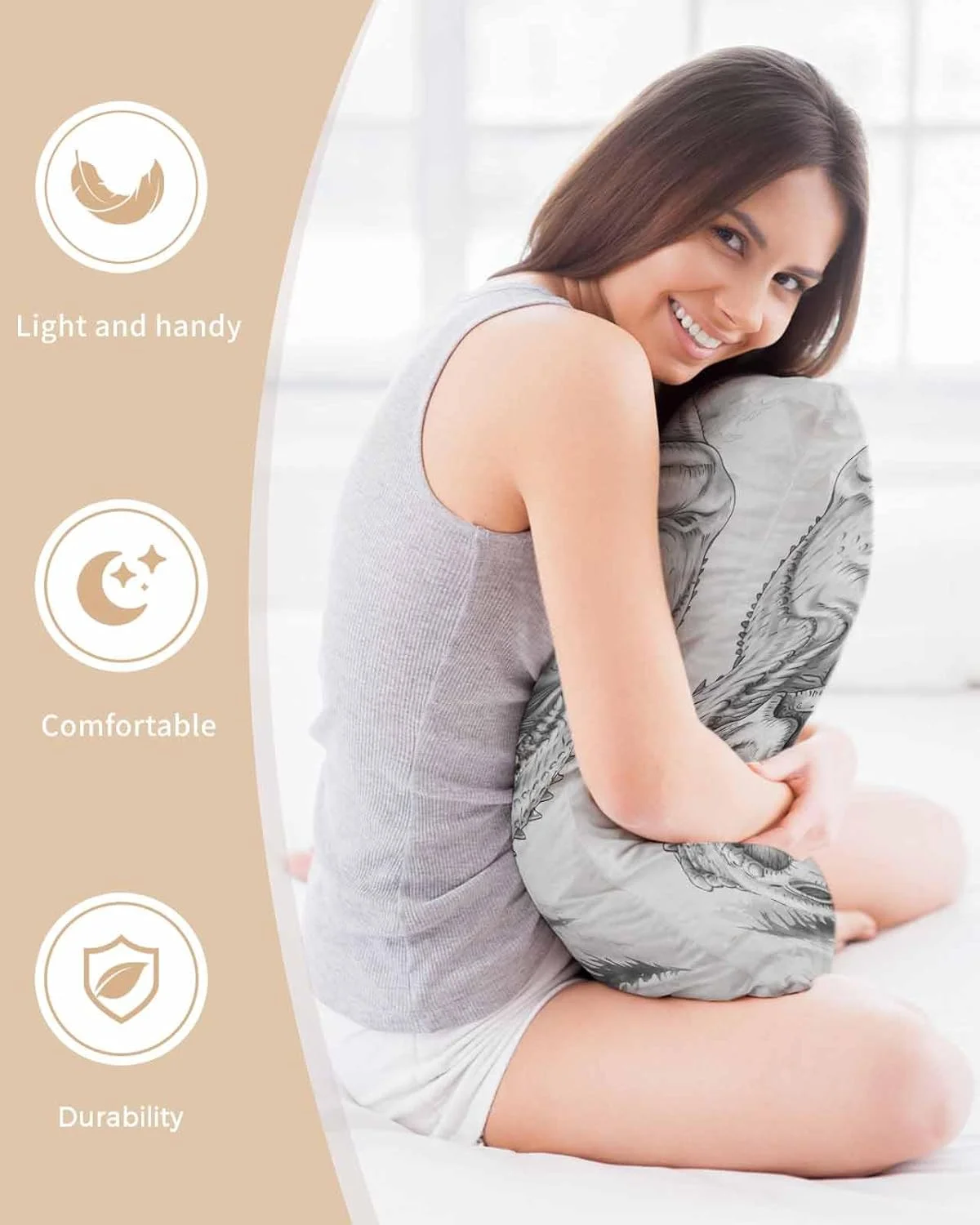 روبالشی ساتن طرح دایناسور انتزاعی برای مو و پوست، خاکستری رترو، حیوانات، دختر کوچک، روبالشی های وینتیج 2 عددی با زیپ، بسیار نرم و خنک کننده مشابه روکش های ابریشمی، 50x66 سانتی متر روبالشی ساتن طرح دایناسور انتزاعی برای مو و پوست، خاکستری رترو، حیوانات، دختر کوچک، روبالشی های وینتیج 2 عددی با زیپ، بسیار نرم و خنک کننده مشابه روکش های ابریشمی، 50x66 سانتی متر