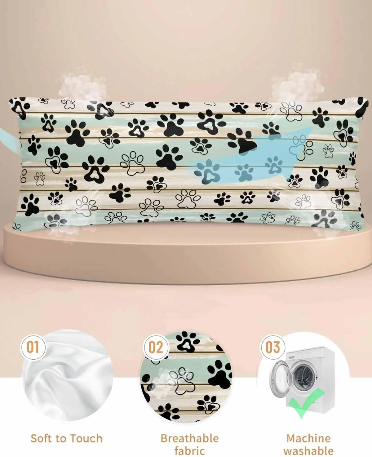 روبالشی ساتن طرح پنجه سگ برای مو و پوست، طرح چوب روستایی، ست 2 عددی با زیپ، بسیار نرم و خنک شبیه روکش های ابریشمی، 50x137 سانتی متر روبالشی ساتن طرح پنجه سگ برای مو و پوست، طرح چوب روستایی، ست 2 عددی با زیپ، بسیار نرم و خنک شبیه روکش های ابریشمی، 50x137 سانتی متر