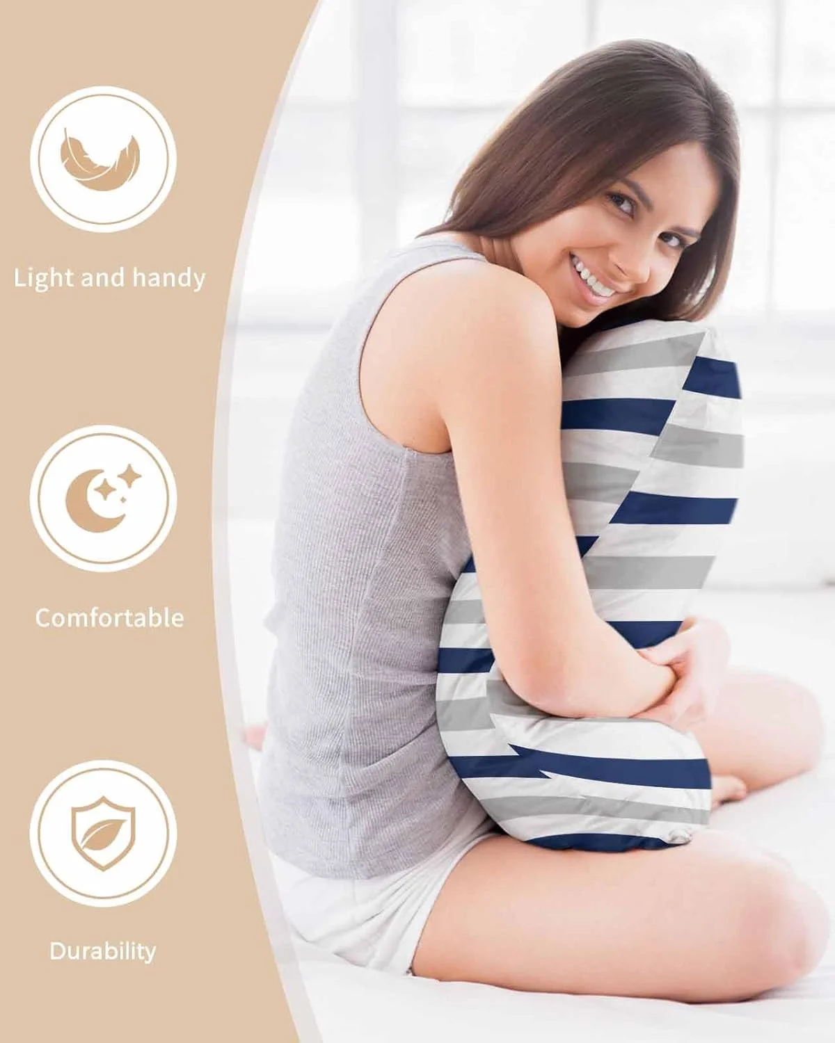 روبالشتی ساتن راه راه سفید سرمه ای برای مو و پوست، مینیمالیستی، طرح عمودی انتزاعی، روبالشتی های قدیمی 2 عددی با زیپ، بسیار نرم و خنک، مشابه روکش های ابریشمی، 50x66 سانتی متر روبالشتی ساتن راه راه سفید سرمه ای برای مو و پوست، مینیمالیستی، طرح عمودی انتزاعی، روبالشتی های قدیمی 2 عددی با زیپ، بسیار نرم و خنک، مشابه روکش های ابریشمی، 50x66 سانتی متر