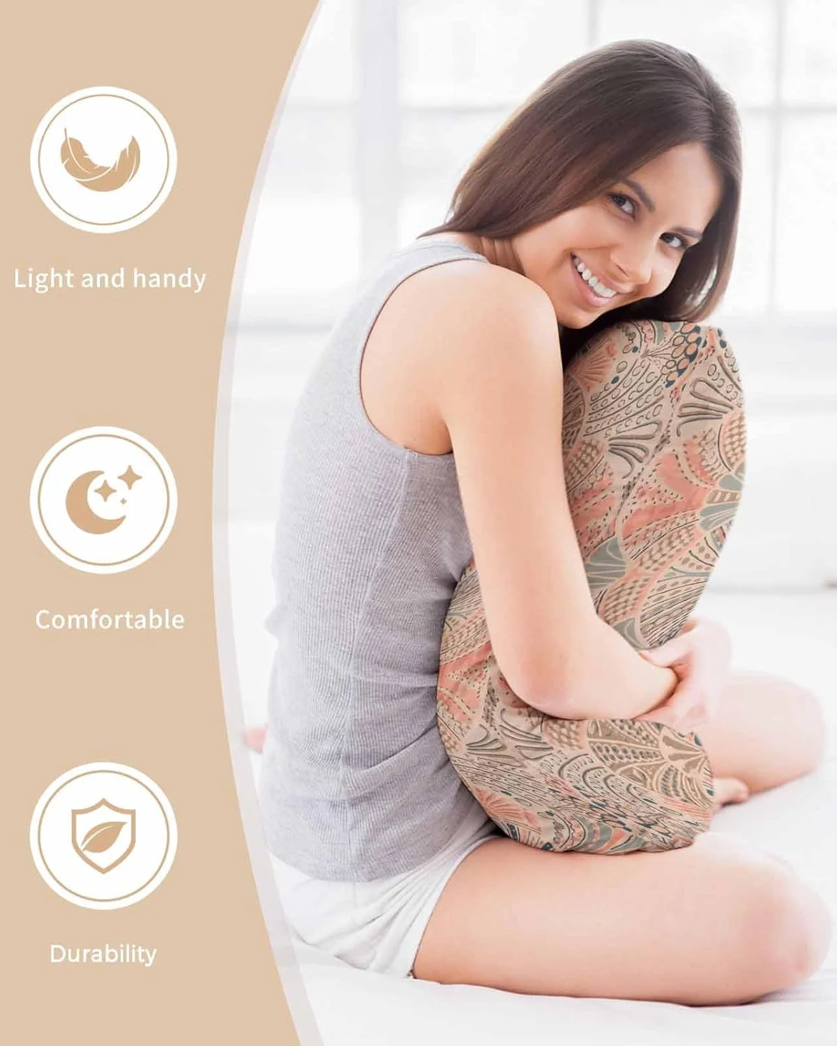 روبالشی ساتن بوهو برای مو و پوست طرح صدف اقیانوسی وینتیج، بسته 2 عددی با زیپ، فوق العاده نرم و خنک شبیه روکش های ابریشمی، سایز 50x66 سانتی متر