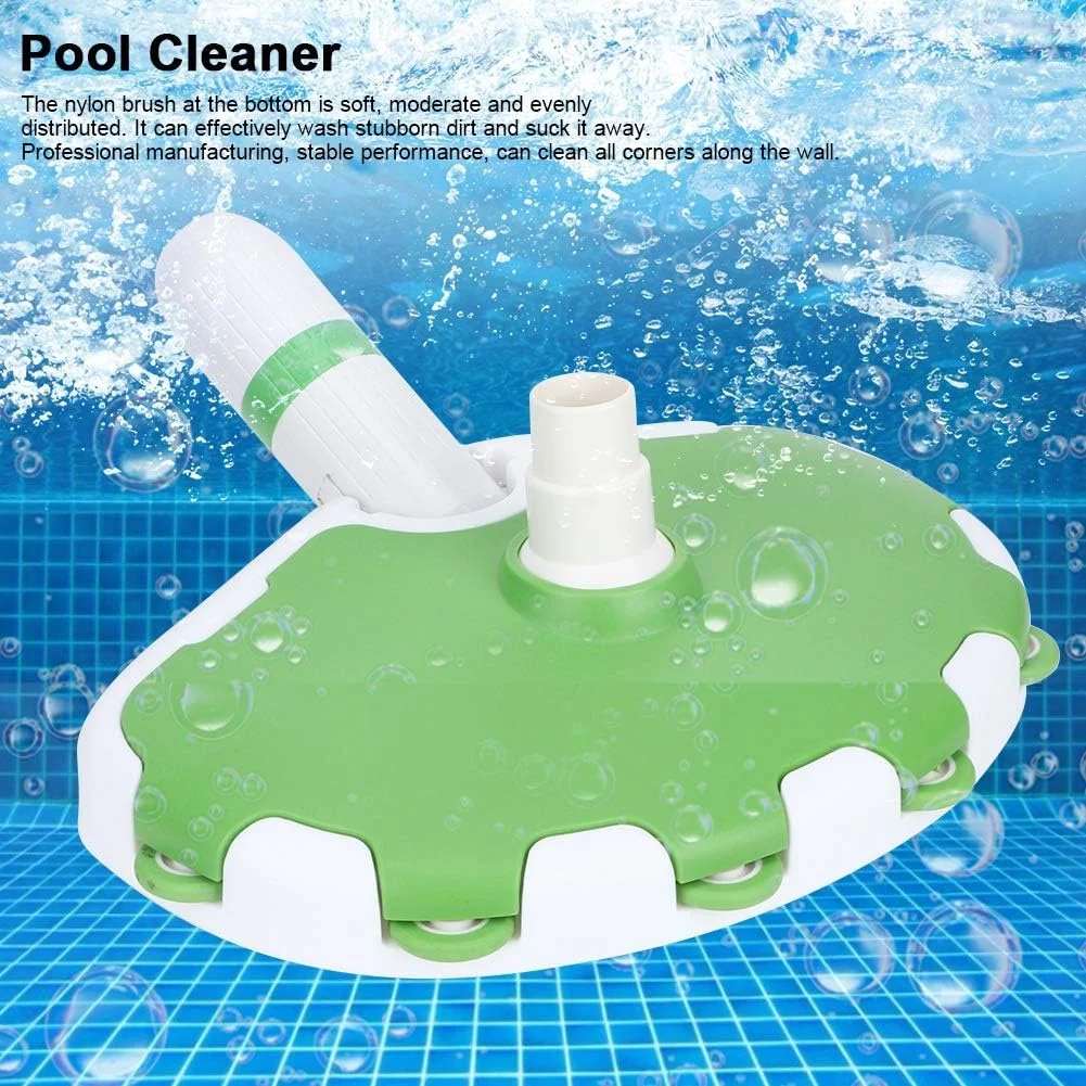 سر جاروبرقی استخر 14 اینچی، سر جاروبرقی برای تمیز کردن استخر، تجهیزات تمیز کننده استخر، سر مکش استخر با 6 چرخ، جاروبرقی استخر با برس نایلونی برای استخرهای رو باز
