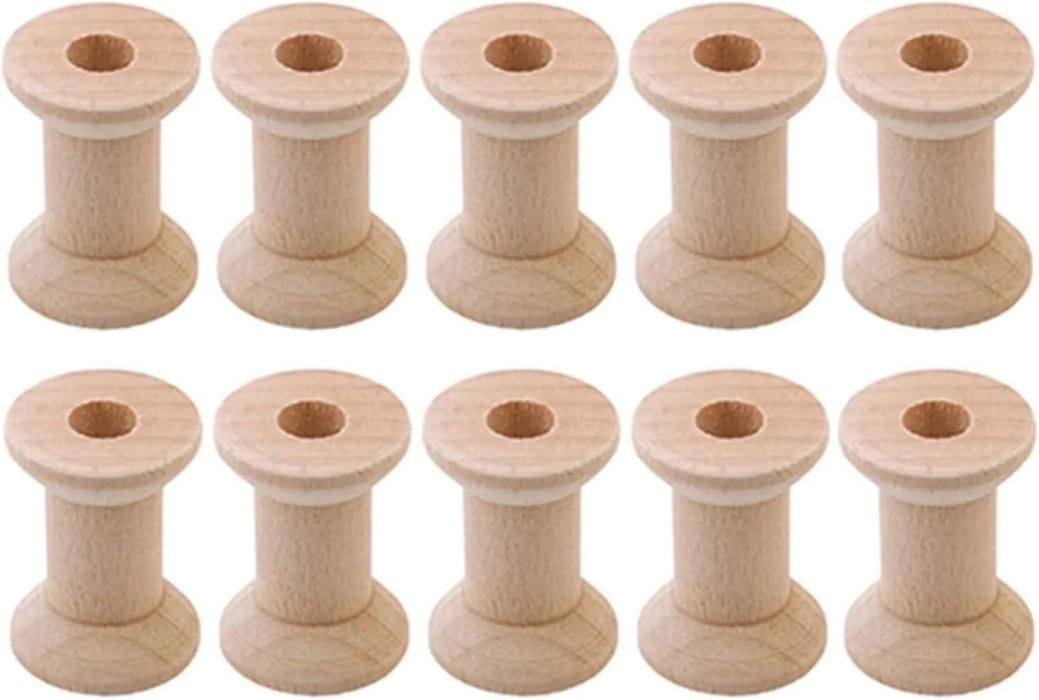 بسته 10 عددی ماسوره چوبی برای صنایع دستی، ماسوره های چوبی خالی حرفه ای برای تزئینات خیاطی و سیم کشی بسته 10 عددی ماسوره چوبی برای صنایع دستی، ماسوره های چوبی خالی حرفه ای برای تزئینات خیاطی و سیم کشی