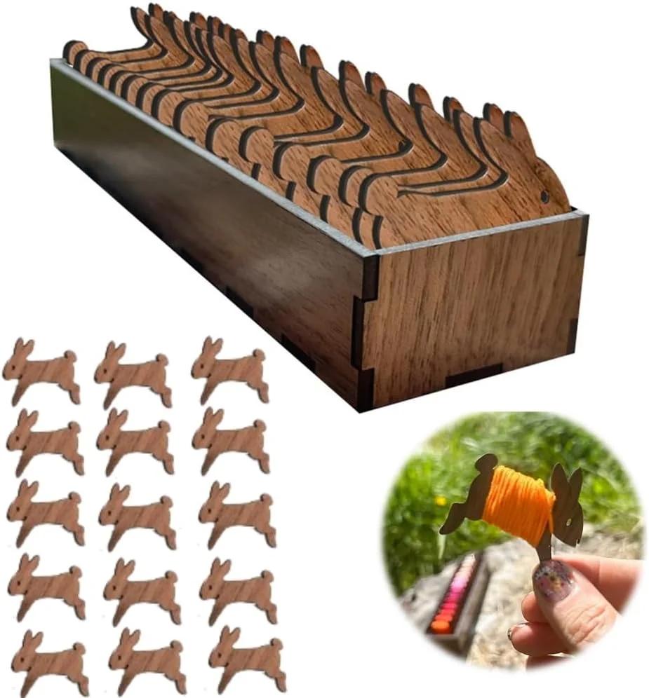 ست قرقره حیوانات چوبی، سازمان دهنده نخ گلدوزی، نگهدارنده قرقره نخ، ست قرقره حیوانات چوبی گوسفند و گربه، سازمان دهنده نخ و قرقره، سازمان دهنده نخ خیاطی، ابزار نگهداری خیاطی (خرگوش)