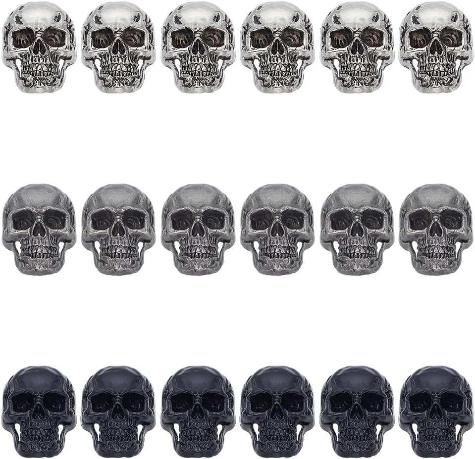 ویبیدی 18 عددی پرچ های جمجمه ای سه رنگ، پرچ های فلزی شبح سه بعدی با پیچ، دکمه های تزئینی چرمی پانک، پرچ های جمجمه ای گوتیک وینتیج برای لوازم جانبی صنایع دستی چرمی کیف و کفش DIY