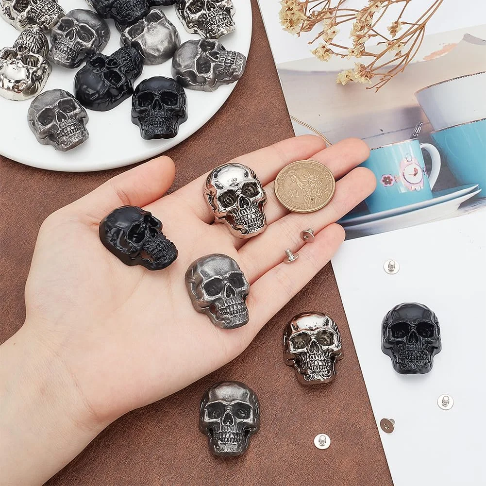 ویبیدی 18 عددی پرچ های جمجمه ای سه رنگ، پرچ های فلزی شبح سه بعدی با پیچ، دکمه های تزئینی چرمی پانک، پرچ های جمجمه ای گوتیک وینتیج برای لوازم جانبی صنایع دستی چرمی کیف و کفش DIY ویبیدی 18 عددی پرچ های جمجمه ای سه رنگ، پرچ های فلزی شبح سه بعدی با پیچ، دکمه های تزئینی چرمی پانک، پرچ های جمجمه ای گوتیک وینتیج برای لوازم جانبی صنایع دستی چرمی کیف و کفش DIY