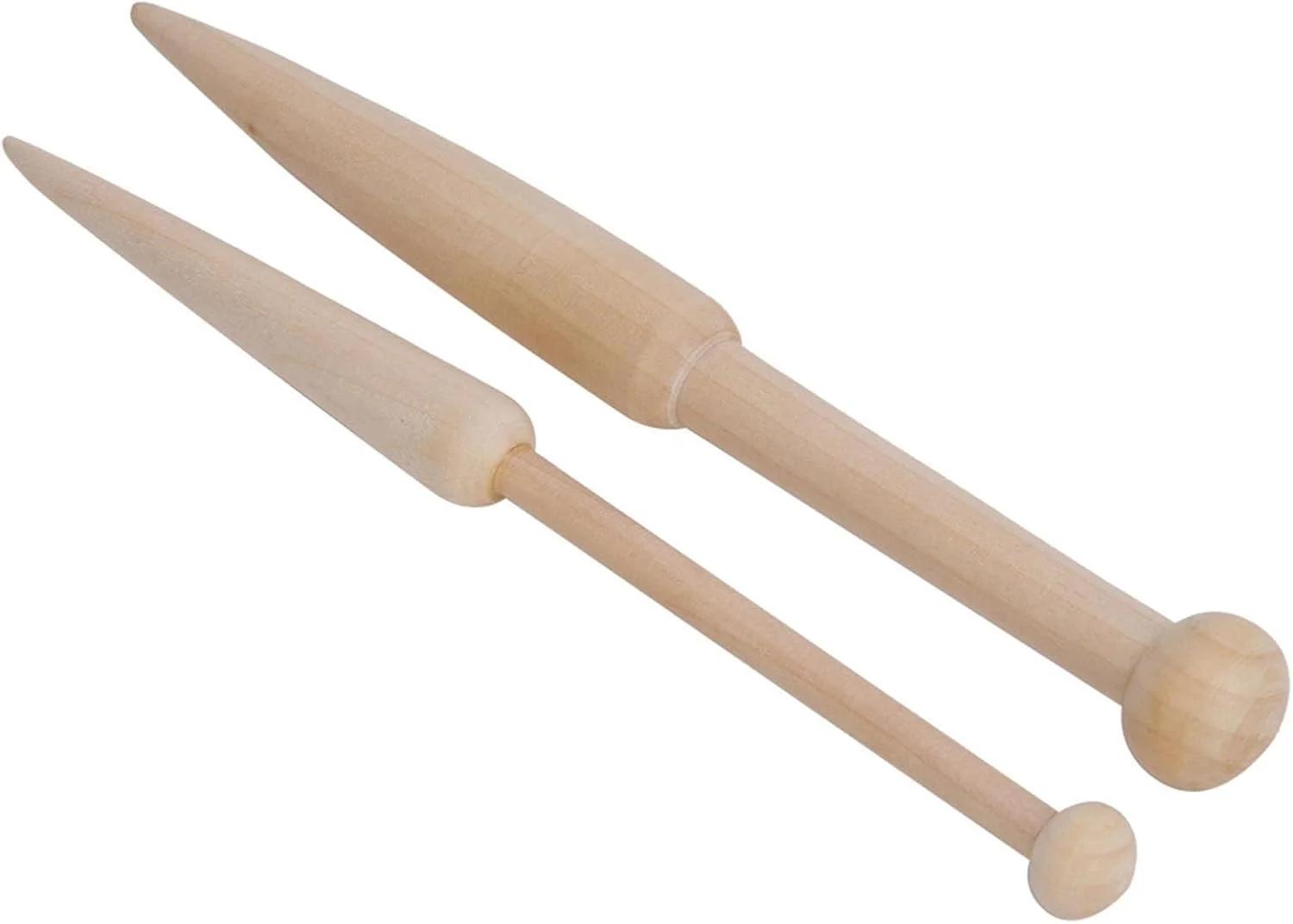 ست سوزن و ماکو بافتنی مدل Wood کد Short Rod