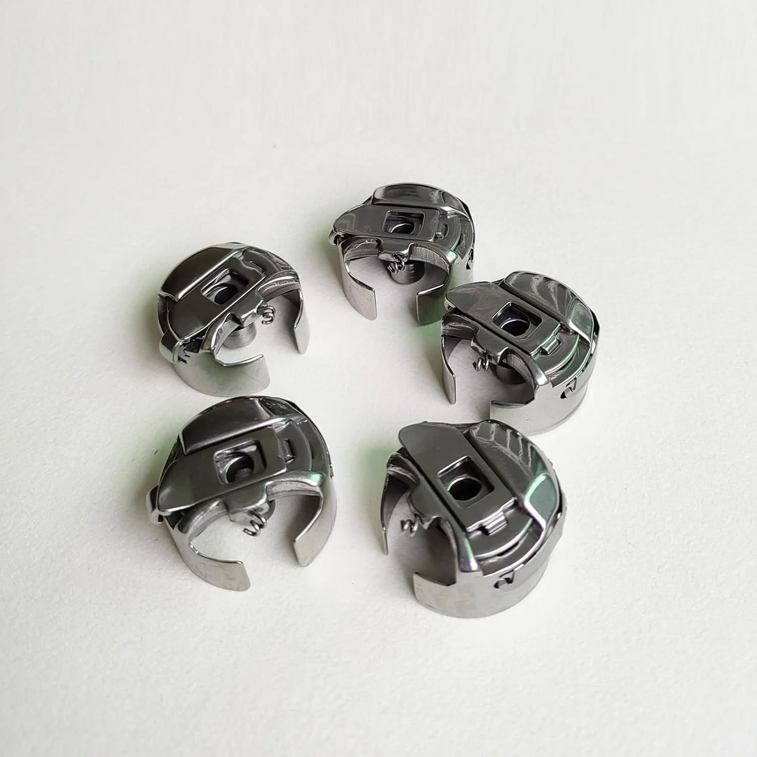 VANELY 5PCS Standard Industrial Bobbin Case fit Embroidery Machine Using Size L Bobbin Case