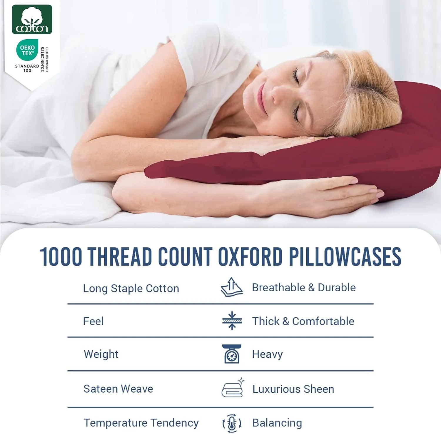 روبالشی استاندارد پیزونا رویال 100% پنبه، 50x75 سانتی متر، رنگ قرمز ریو، با تراکم 1000، بافت ساتن پنبه ای ضخیم، مجلل و بادوام با لبه 5 سانتی متری (روبالشی مجلل قرمز ریو - 2 عدد) روبالشی استاندارد پیزونا رویال 100% پنبه، 50x75 سانتی متر، رنگ قرمز ریو، با تراکم 1000، بافت ساتن پنبه ای ضخیم، مجلل و بادوام با لبه 5 سانتی متری (روبالشی مجلل قرمز ریو - 2 عدد)