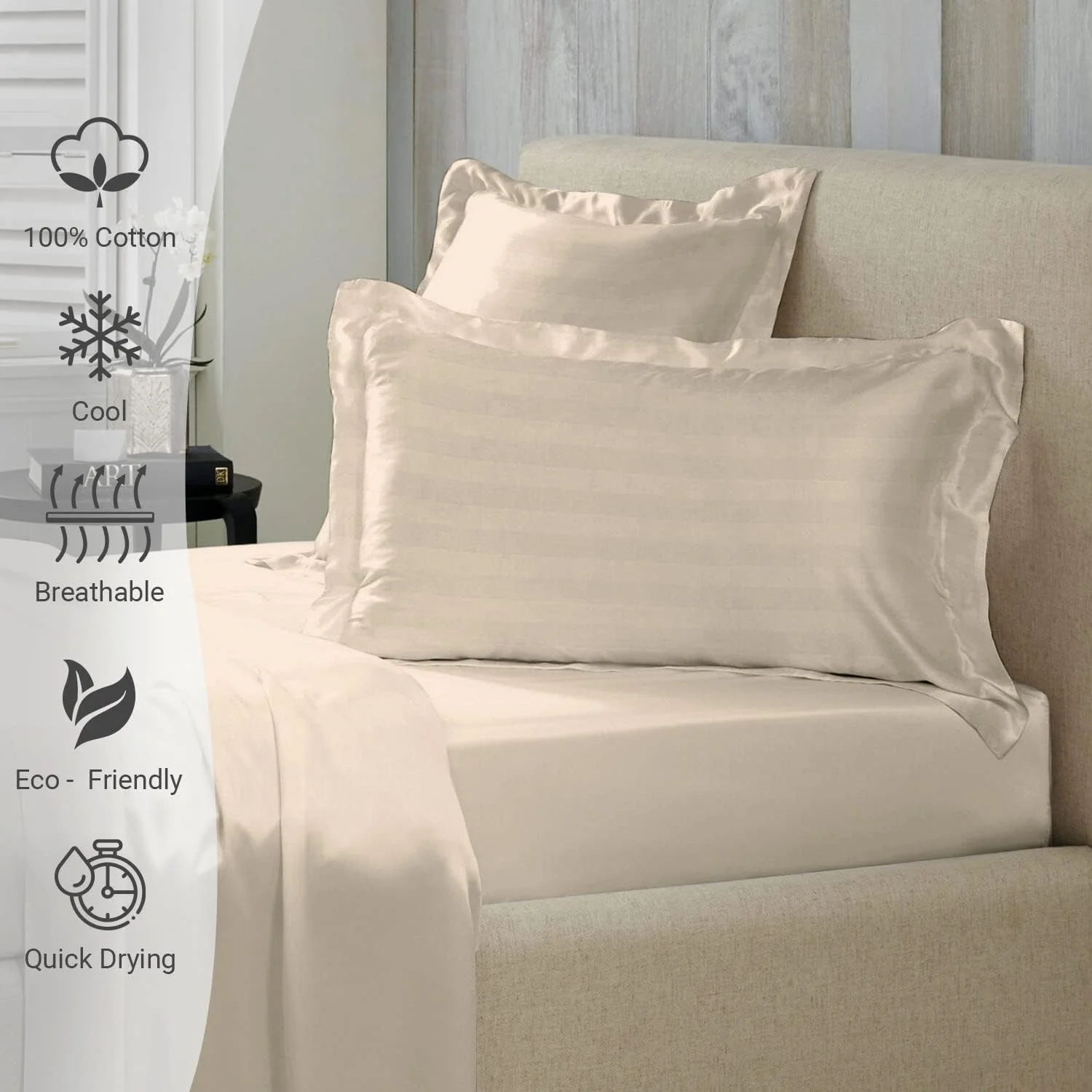 روبالشی راه راه نخی پیزونا، سایز استاندارد 50x75 سانتی متر، رنگ طوسی مایل به قهوه ای، تراکم بافت 300، %100 پنبه با الیاف بلند، بافت ساتن با لبه 5 سانتی متری (روبالشی خنک کننده - 2 عدد) روبالشی راه راه نخی پیزونا، سایز استاندارد 50x75 سانتی متر، رنگ طوسی مایل به قهوه ای، تراکم بافت 300، %100 پنبه با الیاف بلند، بافت ساتن با لبه 5 سانتی متری (روبالشی خنک کننده - 2 عدد)