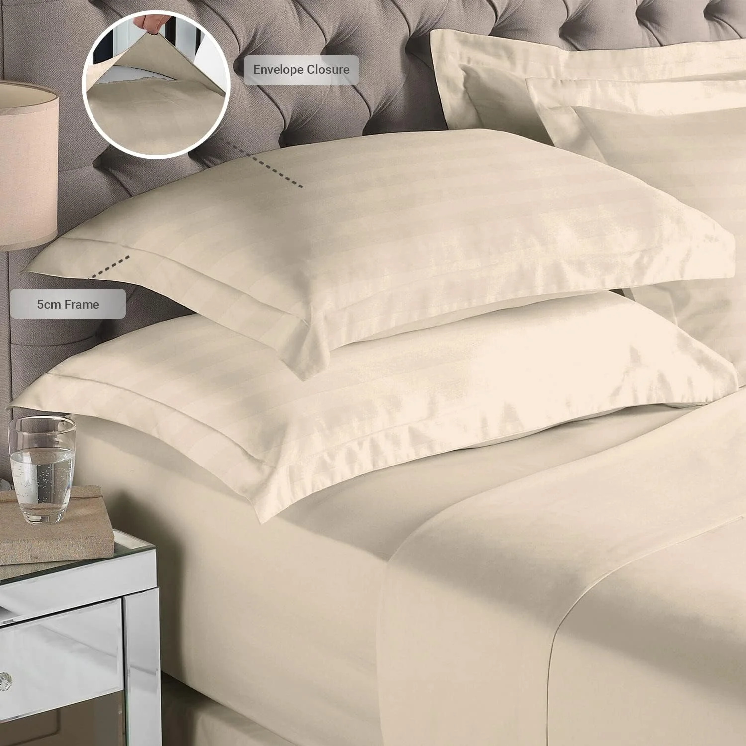 روبالشی راه راه نخی پیزونا، سایز استاندارد 50x75 سانتی متر، رنگ طوسی مایل به قهوه ای، تراکم بافت 300، %100 پنبه با الیاف بلند، بافت ساتن با لبه 5 سانتی متری (روبالشی خنک کننده - 2 عدد) روبالشی راه راه نخی پیزونا، سایز استاندارد 50x75 سانتی متر، رنگ طوسی مایل به قهوه ای، تراکم بافت 300، %100 پنبه با الیاف بلند، بافت ساتن با لبه 5 سانتی متری (روبالشی خنک کننده - 2 عدد)