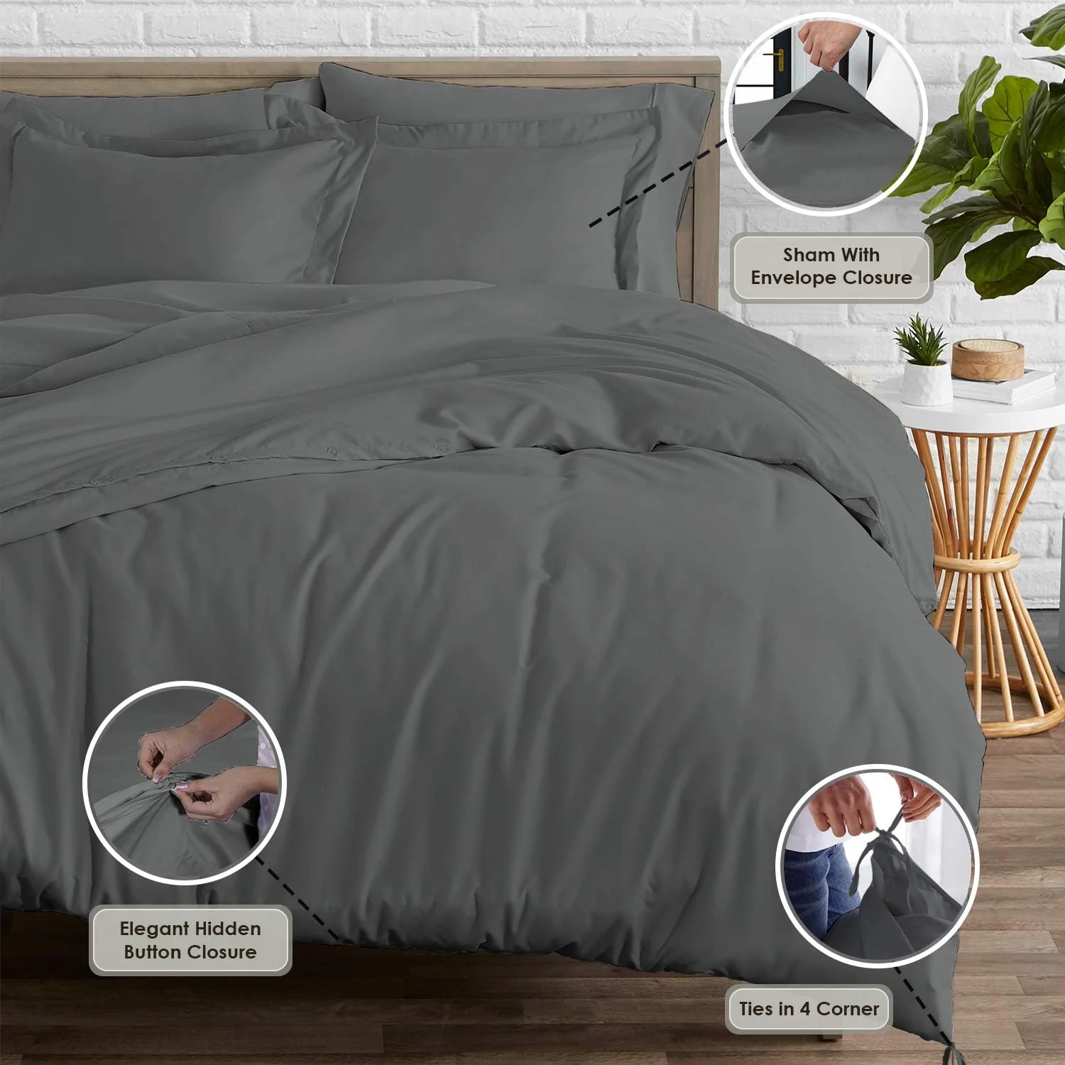 ست کاور لحاف دونفره کینگ سایز Pizuna از جنس پنبه نرم و لطیف، 220x240 سانتی متر، خاکستری تیره، با تراکم بافت 600، نرم و خنک، 100% پنبه با الیاف بلند، بافت ساتن، به همراه 2 روبالشی (ست روتختی پنبه ای) ست کاور لحاف دونفره کینگ سایز Pizuna از جنس پنبه نرم و لطیف، 220x240 سانتی متر، خاکستری تیره، با تراکم بافت 600، نرم و خنک، 100% پنبه با الیاف بلند، بافت ساتن، به همراه 2 روبالشی (ست روتختی پنبه ای)