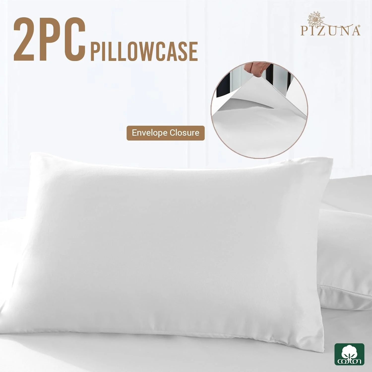 روبالشی لوکس پیزونا 100% پنبه ای 48x74 سانتی متر سفید، 800 نخ بافته شده از ساتن پنبه ای تنفسی و لطیف (روبالشی هتلی سفید - 2 عدد) روبالشی لوکس پیزونا 100% پنبه ای 48x74 سانتی متر سفید، 800 نخ بافته شده از ساتن پنبه ای تنفسی و لطیف (روبالشی هتلی سفید - 2 عدد)