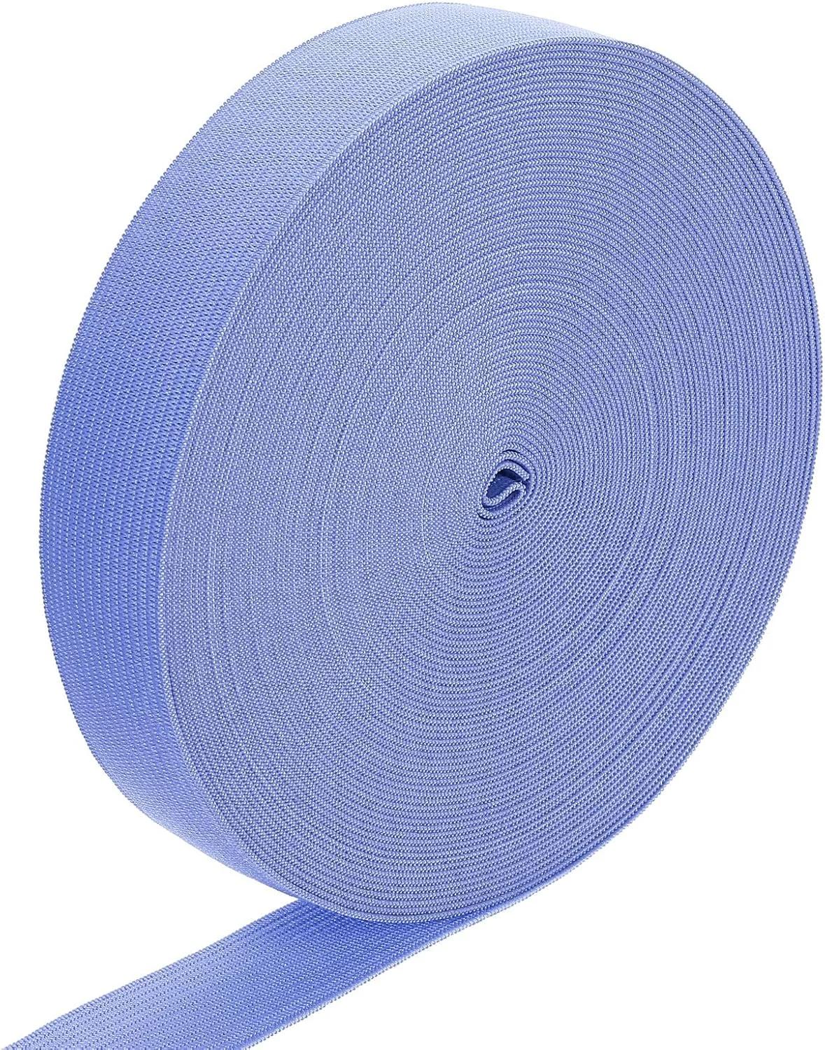 نوار کشی الاستیک uxcell، 2.5 سانتی متر × 13.7 متر نوار کشی بافتنی پارچه ای الاستیک برای خیاطی، کلاه گیس، کمر شلوار، کاردستی DIY (آبی تیره)