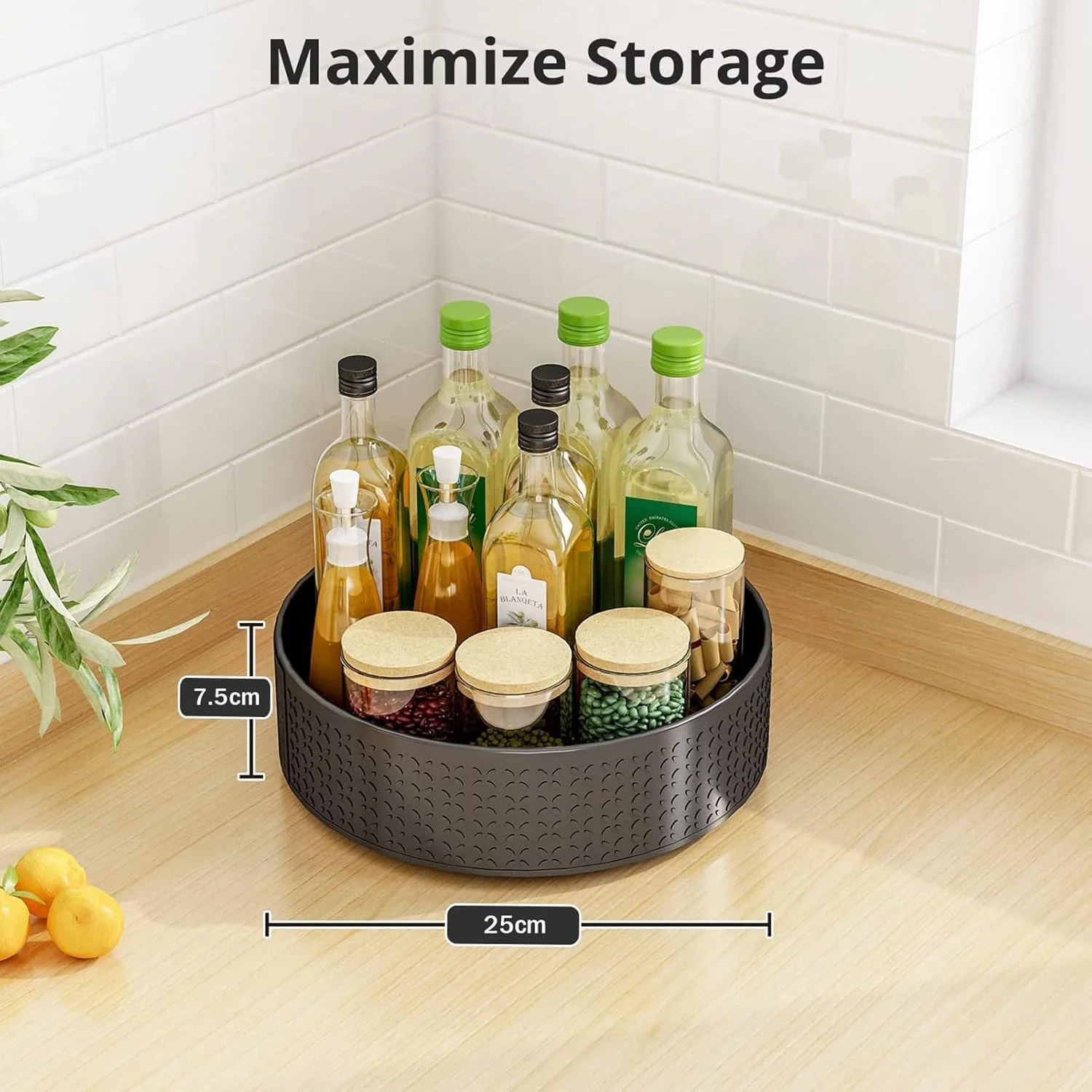 گرداننده تنبل U-HOOME برای کابینت، سازمان دهنده چرخشی 360 درجه ادویه جات آشپزخانه برای کابینت، انبار، یخچال، قفسه های پیشخوان حمام (1 طبقه) گرداننده تنبل U-HOOME برای کابینت، سازمان دهنده چرخشی 360 درجه ادویه جات آشپزخانه برای کابینت، انبار، یخچال، قفسه های پیشخوان حمام (1 طبقه)