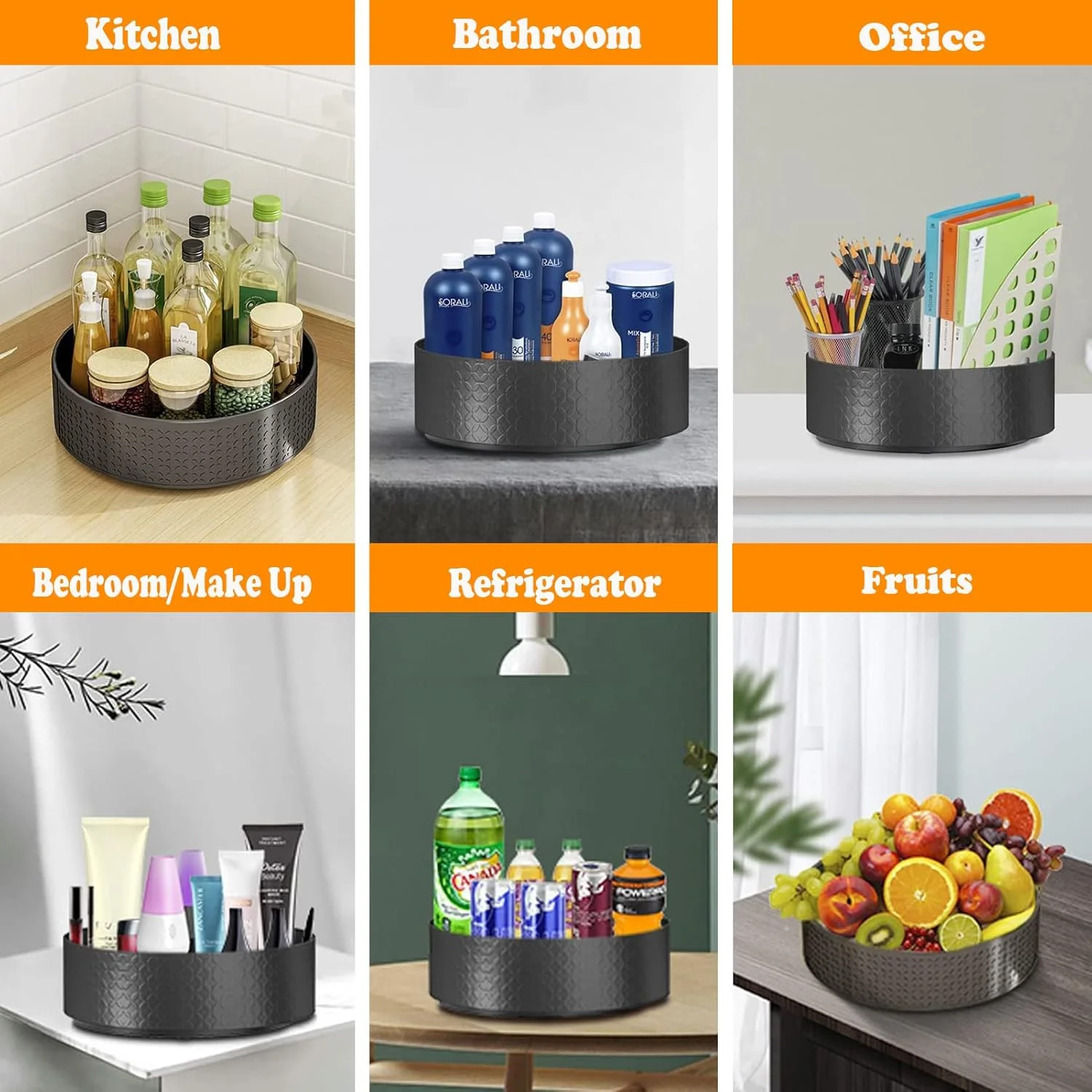 گرداننده تنبل U-HOOME برای کابینت، سازمان دهنده چرخشی 360 درجه ادویه جات آشپزخانه برای کابینت، انبار، یخچال، قفسه های پیشخوان حمام (1 طبقه) گرداننده تنبل U-HOOME برای کابینت، سازمان دهنده چرخشی 360 درجه ادویه جات آشپزخانه برای کابینت، انبار، یخچال، قفسه های پیشخوان حمام (1 طبقه)