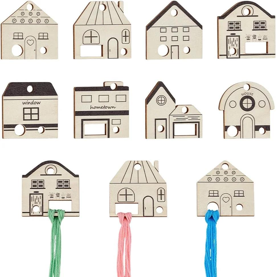 نخ‌پیچ چوبی UNICRAFTALE مدل House مجموعه 32 عددی