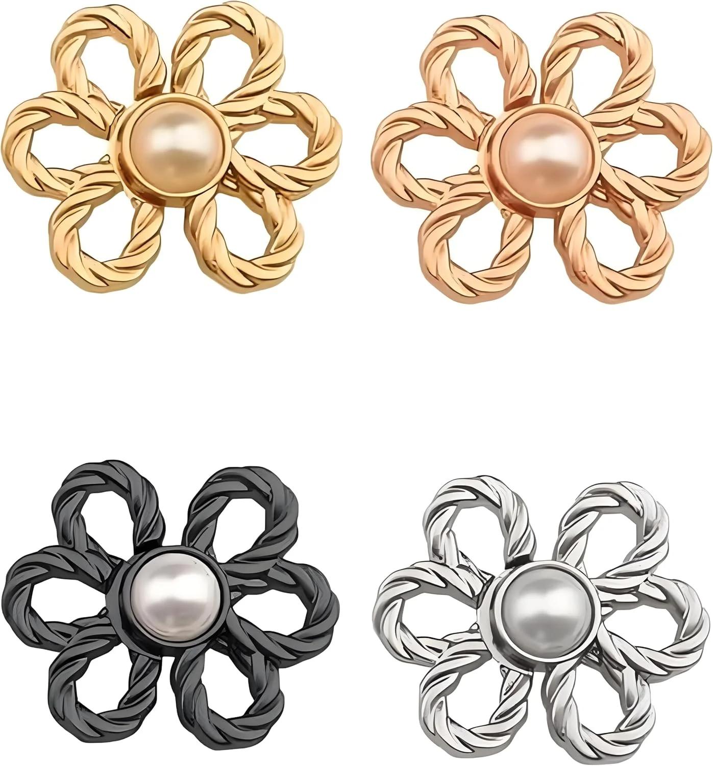 دکمه تنظیم کمر شلوار مدل Flower مجموعه 4 عددی