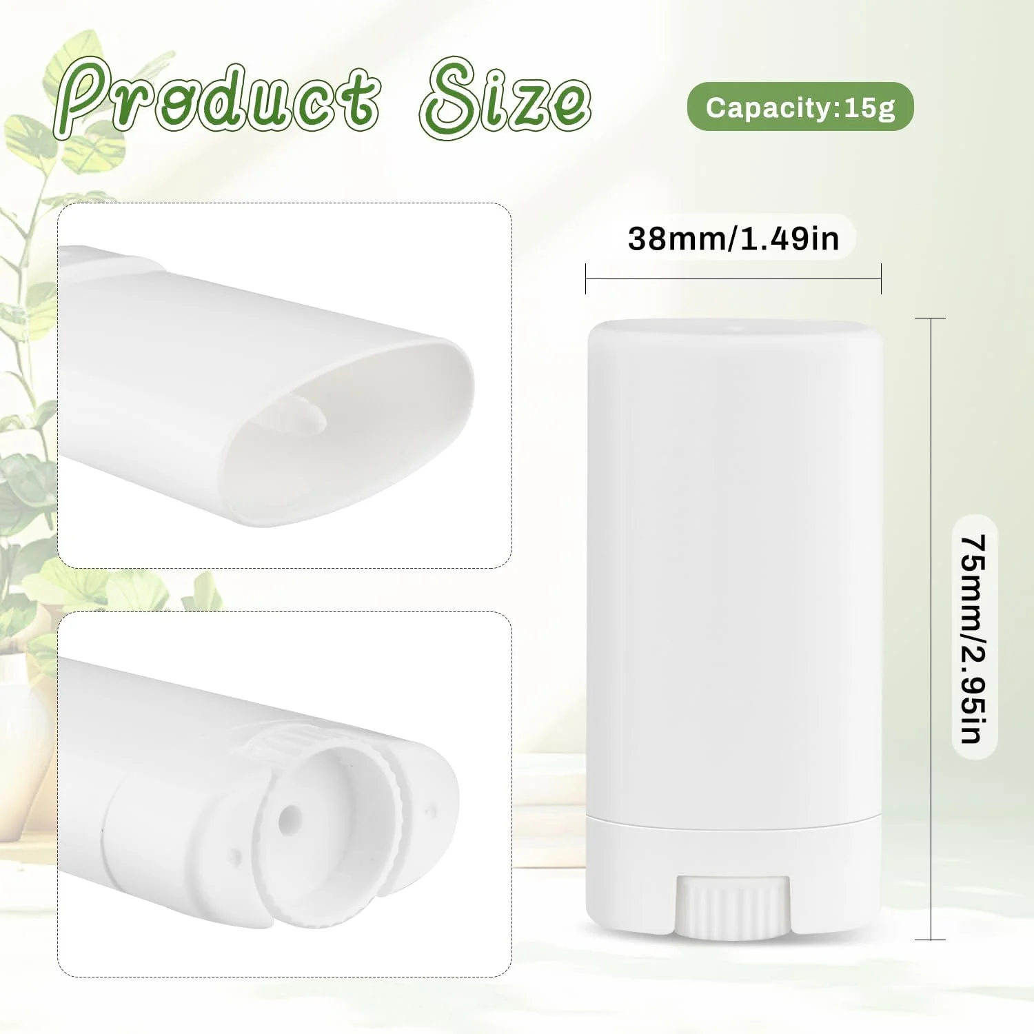 30 عدد تیوب خالی بالم لب 15 میلی لیتری / 0.5 اونسی، ظروف دئودورانت پلاستیکی سفید، تیوب های دئودورانت مسافرتی قابل پر کردن مجدد، تیوب رژ لب برای ساخت بالم لب، دئودورانت، آروماتراپی