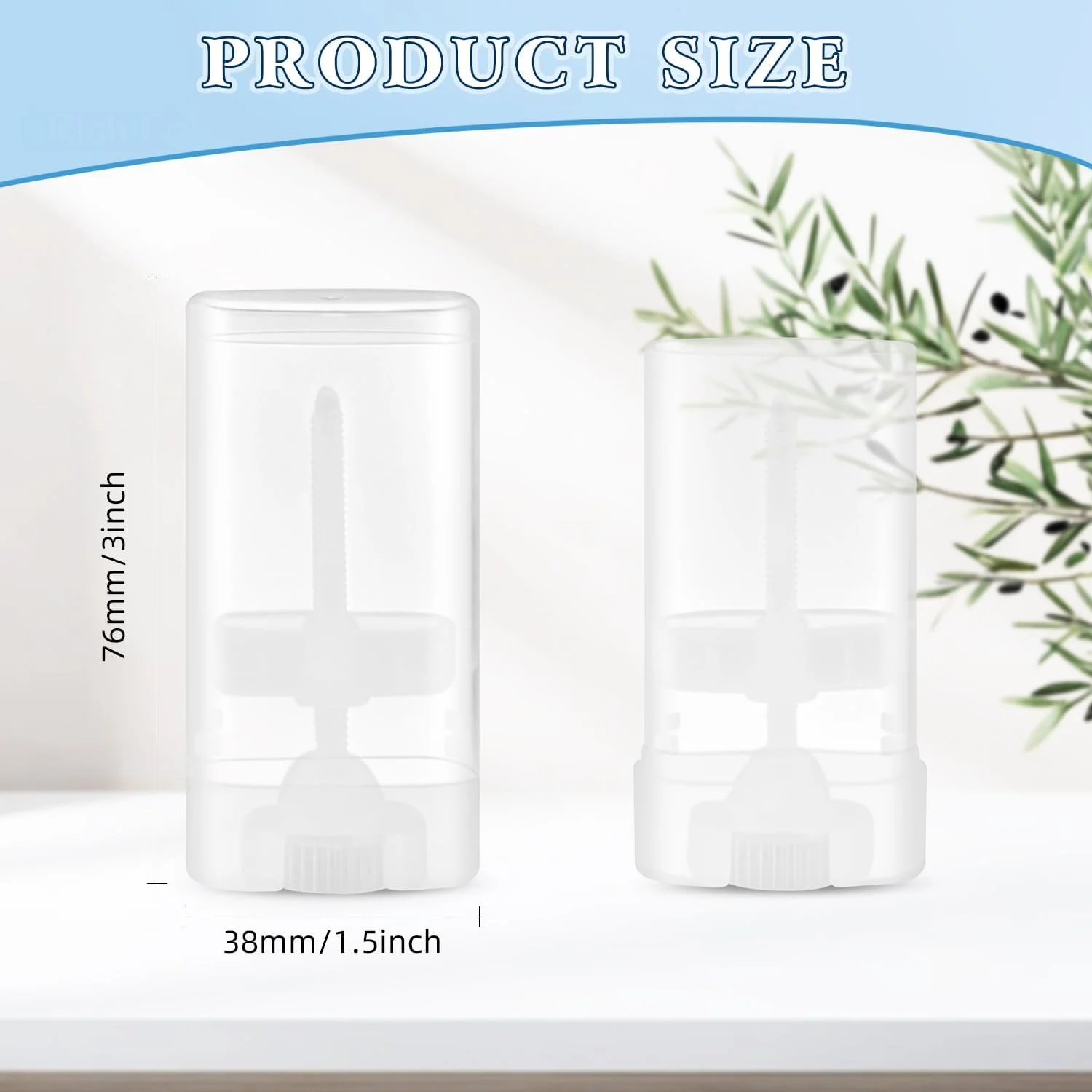 40 عدد تیوب رژ لب بیضی شکل 15 گرمی پلاستیکی خالی، ظروف دئودورانت قابل پر کردن مجدد، بطری های بالم لب برای دئودورانت و چسب لب DIY - شفاف