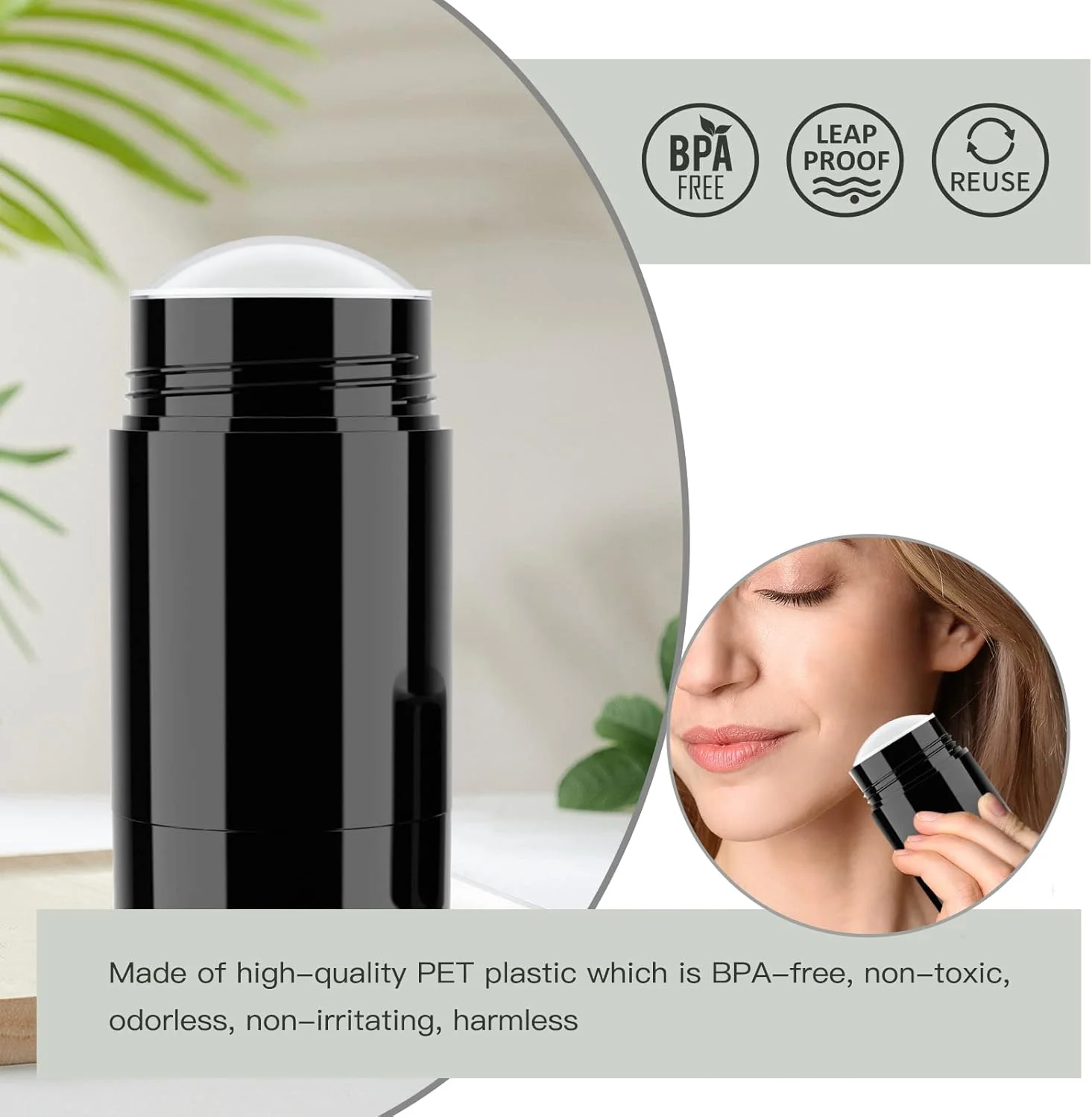 ظروف خالی و قابل پر کردن مجدد دئودورانت تکسون، 75 میلی لیتر، 3 عدد تیوب چرخشی، ظرف خالی بالم مناسب مسافرت برای لوسیون