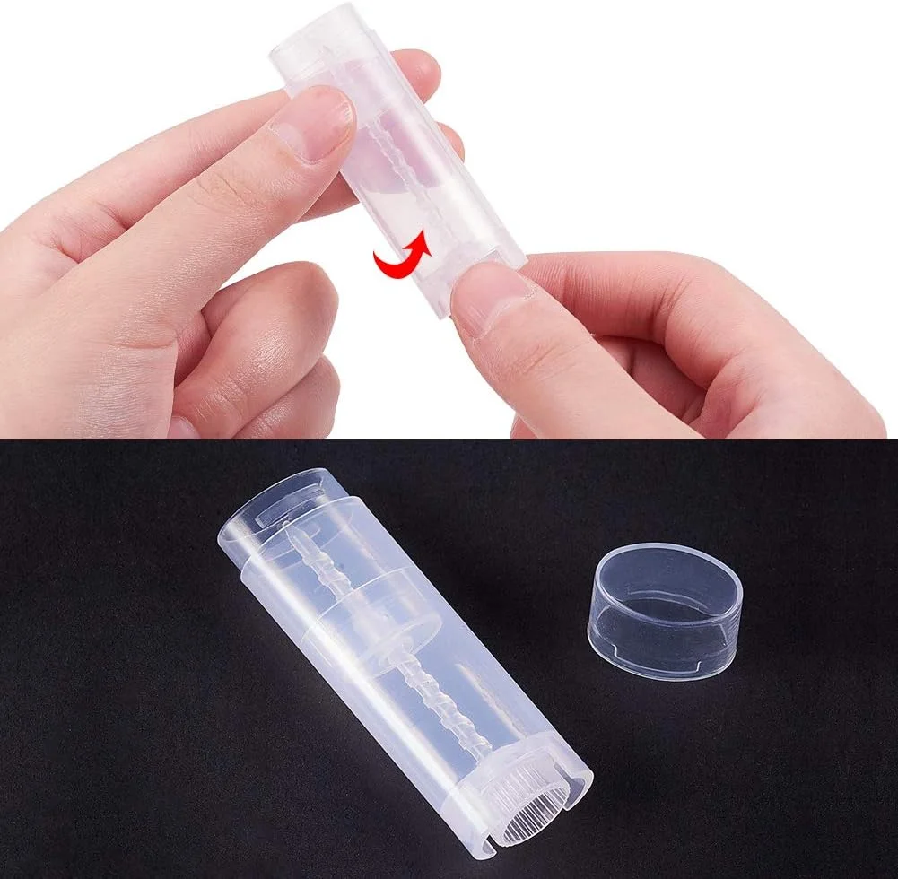 50 عدد تیوب بیضی شکل 5 میلی لیتری بالم لب، ظروف پلاستیکی دئودورانت، تیوب های چرخشی بالم لب برای رژ لب های خانگی، چسب لب و عطر جامد خانگی