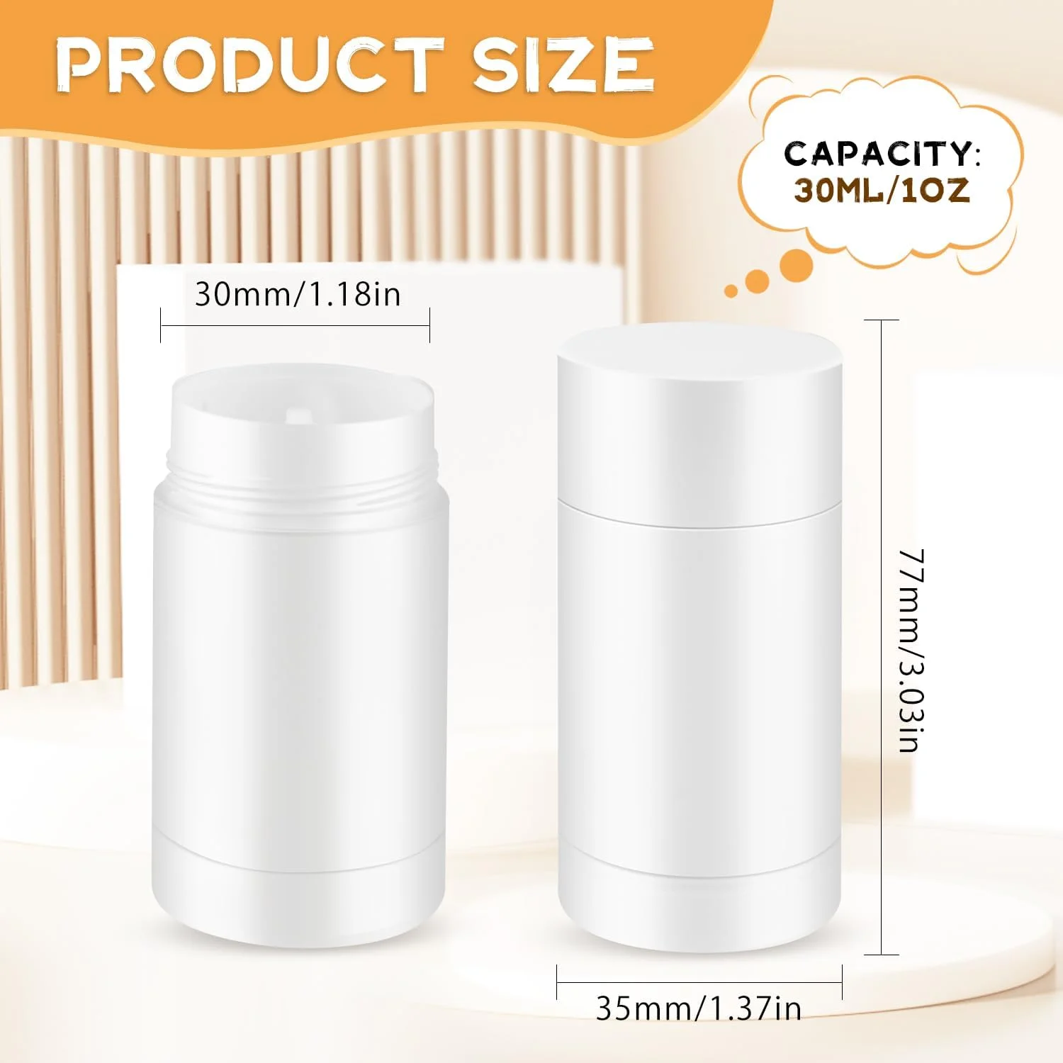 DynnnDy 30g/1oz Empty White Plastic Deodorant Containers 10 Pcs Bottom Fill Lipstick Tubes Twist Up Body Butter Holder Reusable Cosmetic Containers for DIY Crayon,Solid Perfume,Sunscreen (white) DynnnDy 30g/1oz Empty White Plastic Deodorant Containers 10 Pcs Bottom Fill Lipstick Tubes Twist Up Body Butter Holder Reusable Cosmetic Containers for DIY Crayon,Solid Perfume,Sunscreen (white)