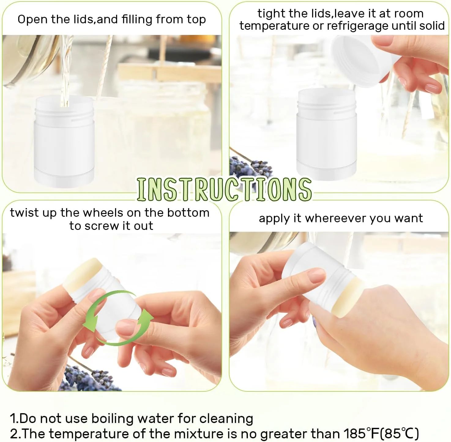 گلس استور 15 عدد ظرف خالی پلاستیکی دئودورانت، لوله های دئودورانت پیچی DIY، لوله های بالم لب قابل پر کردن مجدد با پر کردن از بالا برای دئودورانت، بالم لب، لوسیون استیک و غیره (سفید، 30 میلی لیتر/1 اونس) گلس استور 15 عدد ظرف خالی پلاستیکی دئودورانت، لوله های دئودورانت پیچی DIY، لوله های بالم لب قابل پر کردن مجدد با پر کردن از بالا برای دئودورانت، بالم لب، لوسیون استیک و غیره (سفید، 30 میلی لیتر/1 اونس)