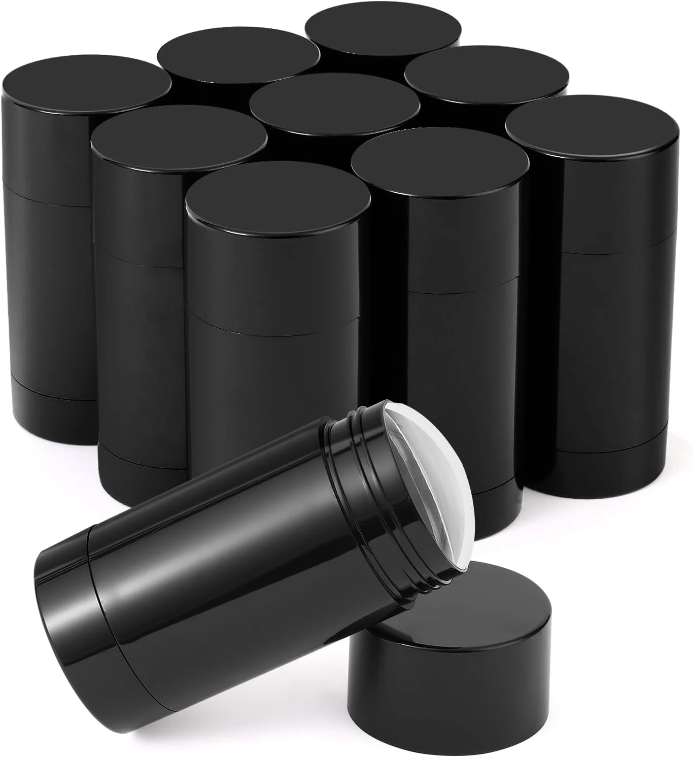 ظروف خالی دئودورانت شرولز بسته 10 عددی مشکی - 75 میلی لیتر، لوله های قابل پر کردن مجدد با پر کردن از پایین و مکانیزم چرخشی برای ساخت دئودورانت و بالم لب خانگی ظروف خالی دئودورانت شرولز بسته 10 عددی مشکی - 75 میلی لیتر، لوله های قابل پر کردن مجدد با پر کردن از پایین و مکانیزم چرخشی برای ساخت دئودورانت و بالم لب خانگی