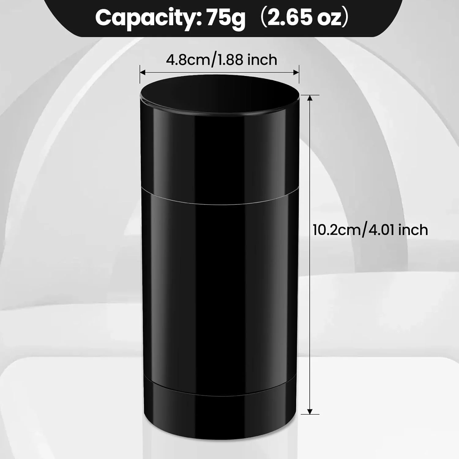 ظروف خالی دئودورانت شرولز بسته 10 عددی مشکی - 75 میلی لیتر، لوله های قابل پر کردن مجدد با پر کردن از پایین و مکانیزم چرخشی برای ساخت دئودورانت و بالم لب خانگی ظروف خالی دئودورانت شرولز بسته 10 عددی مشکی - 75 میلی لیتر، لوله های قابل پر کردن مجدد با پر کردن از پایین و مکانیزم چرخشی برای ساخت دئودورانت و بالم لب خانگی