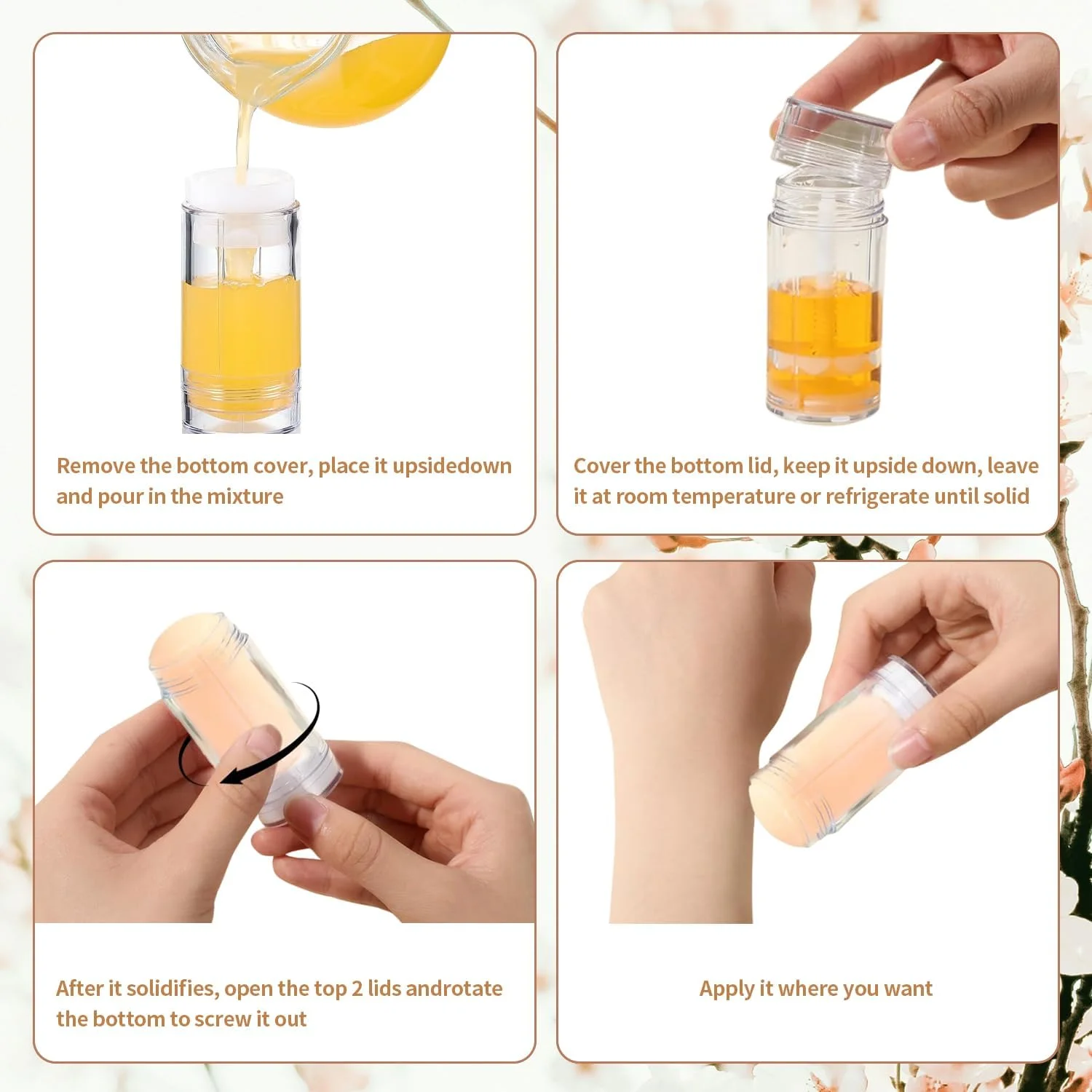 30 عدد تیوب خالی دئودورانت، ظروف دئودورانت خالی، بطری دئودورانت قابل پر کردن، تیوب های گرد بالم لب با پر شدن از پایین برای رژ لب مدادی DIY، 30 میلی لیتر