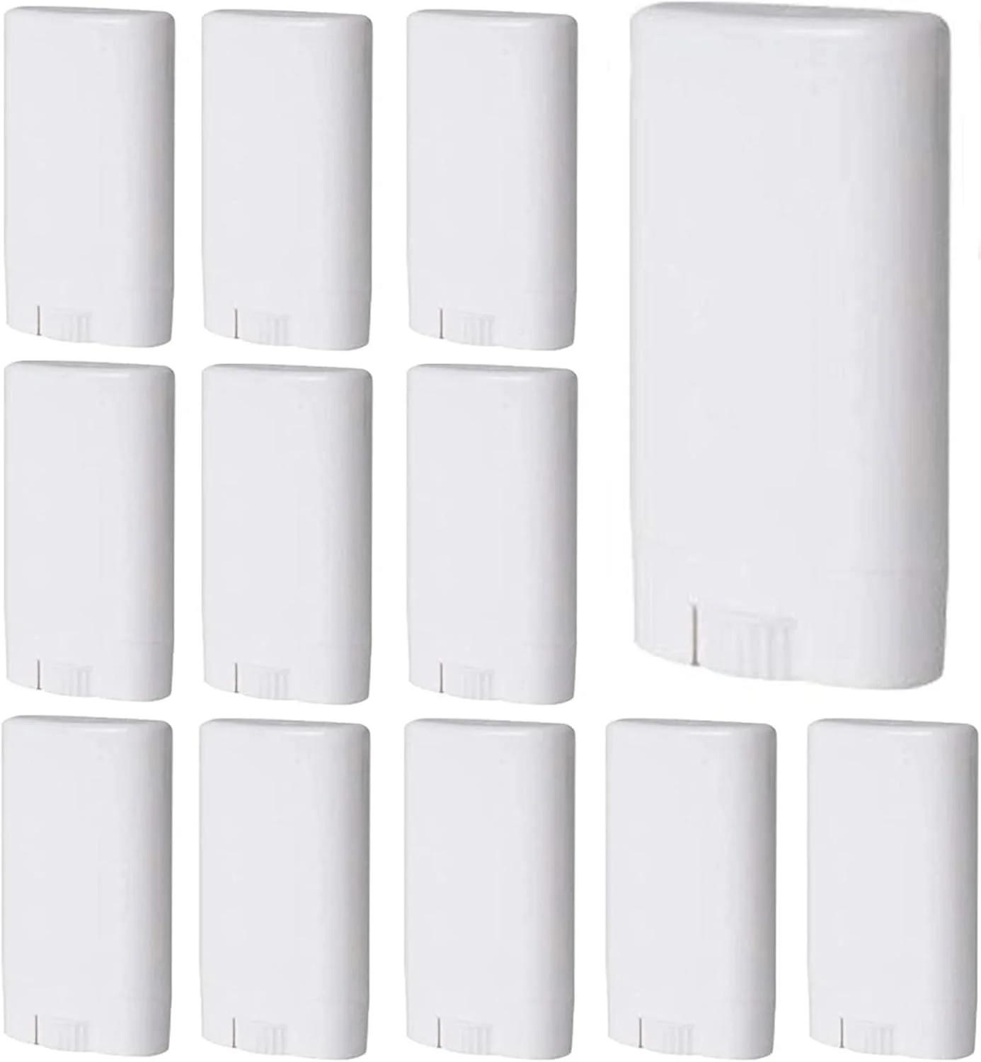 ظرف خالی دئودورانت سفید Sxminer، 30 عدد، 15 میلی لیتر، تیوب بیضی شکل بالم لب، لوله های قابل پر کردن مجدد چرخشی، لوله رژ لب پلاستیکی 0.5 اونس، استیک دئودورانت بدون BPA برای لوسیون های خانگی، مداد شمعی و چسب لب