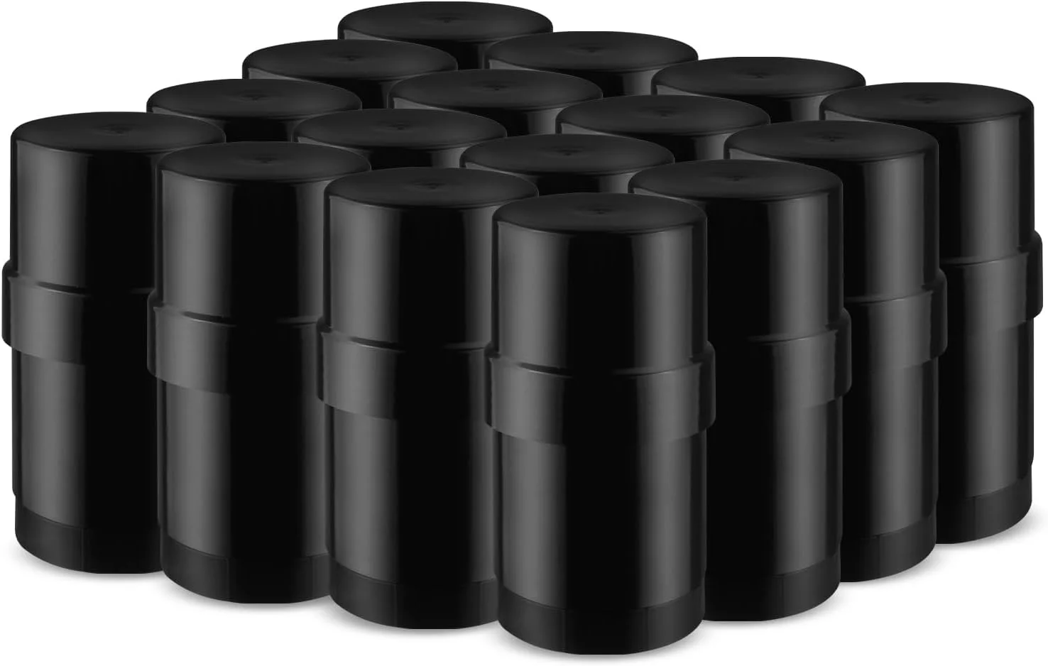 DMuuuDM بسته 15 عددی ظرف های پلاستیکی دئودورانت 30 میلی لیتری، ظرف استوانه ای خالی چرخشی برای دئودورانت خانگی، استیک صابون اصلاح، بالم پاشنه پا، لوسیون جامد - پر کردن از بالا، مشکی