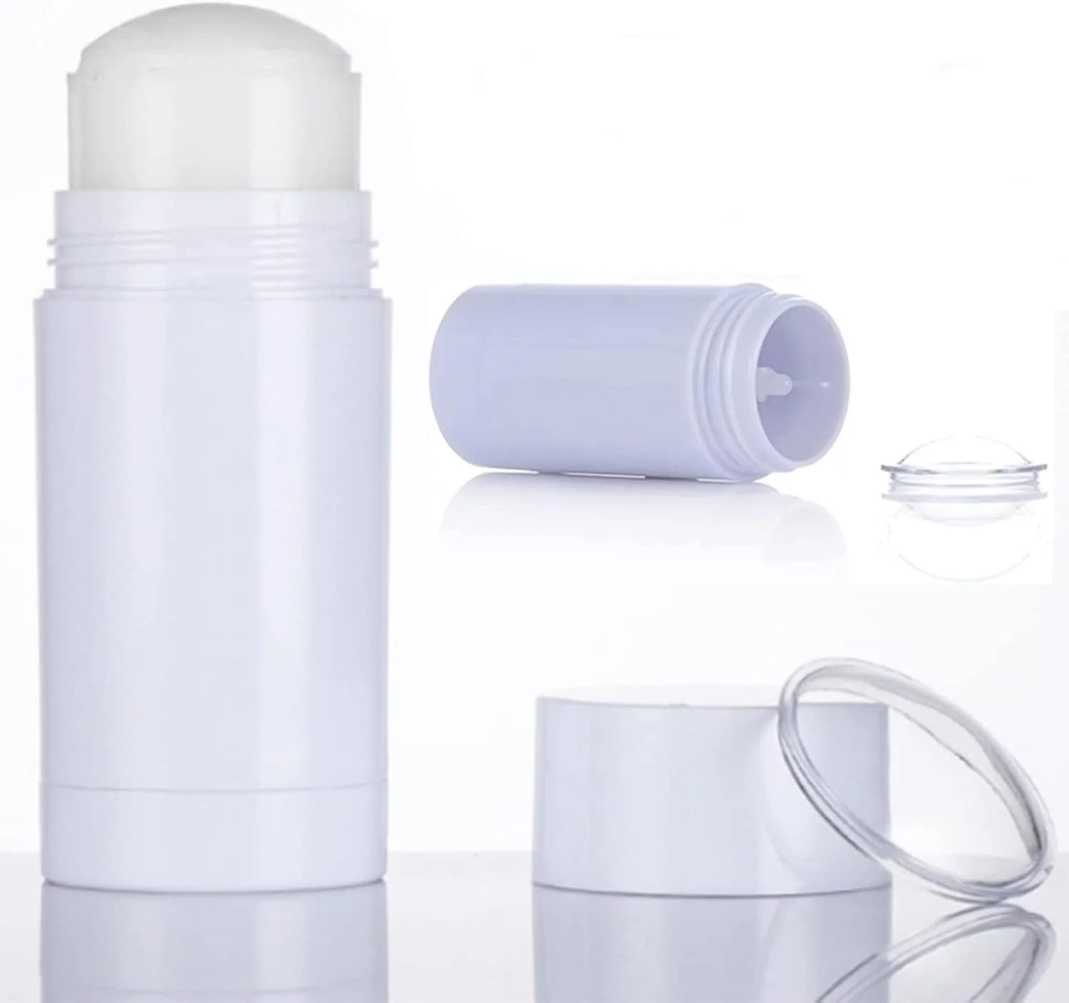 ظرف های خالی دئودورانت گرد مینسیلی، بسته 10 عددی، 30 میلی لیتری، ظرف پلاستیکی چرخشی برای پر کردن دئودورانت، لوله های سفید بالم لب، بطری های دئودورانت قابل شارژ 1 اونسی، دئودورانت رژ لب مدادی