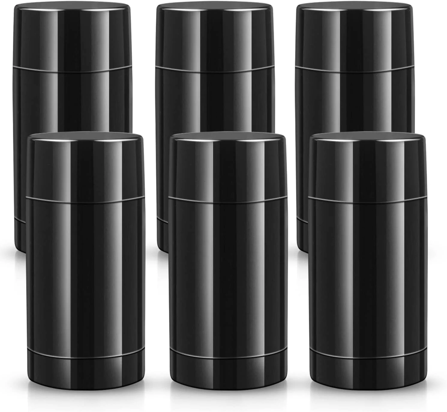 ظروف خالی دئودورانت گرد، استیک پرکننده پیچی 75 میلی لیتری، بطری های پلاستیکی دئودورانت، لوله بالم لب قابل شارژ برای رژ لب، مداد شمعی، چسب لب، ساخت دئودورانت شخصی (مشکی)