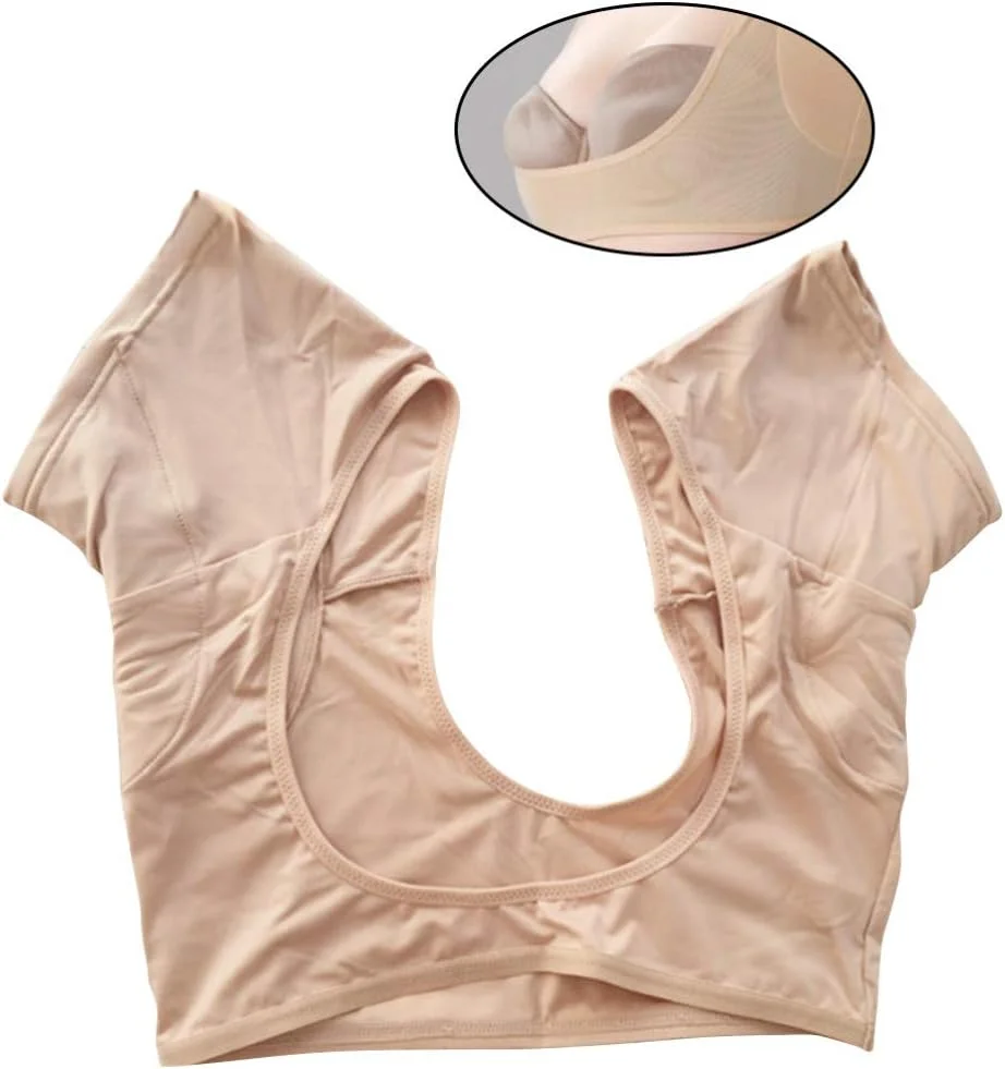 ZHANGZONG Underarm Armpit Sweat Pads Armpit Guard Shields Absorbing Sweat Deodorant Underwear Vest for Women (Skin Color Size L)