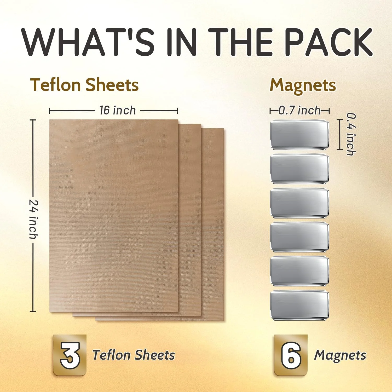 ورق های تفلون PTFE ترنس اور دریم، سایز XL، 40x60 سانتی متر، مناسب برای کاغذ انتقال حرارتی و کاغذ سابلیمیشن، به همراه 6 آهنربا برای نگه داشتن پرس حرارتی، مقاوم در برابر حرارت، نچسب و قابل استفاده مجدد